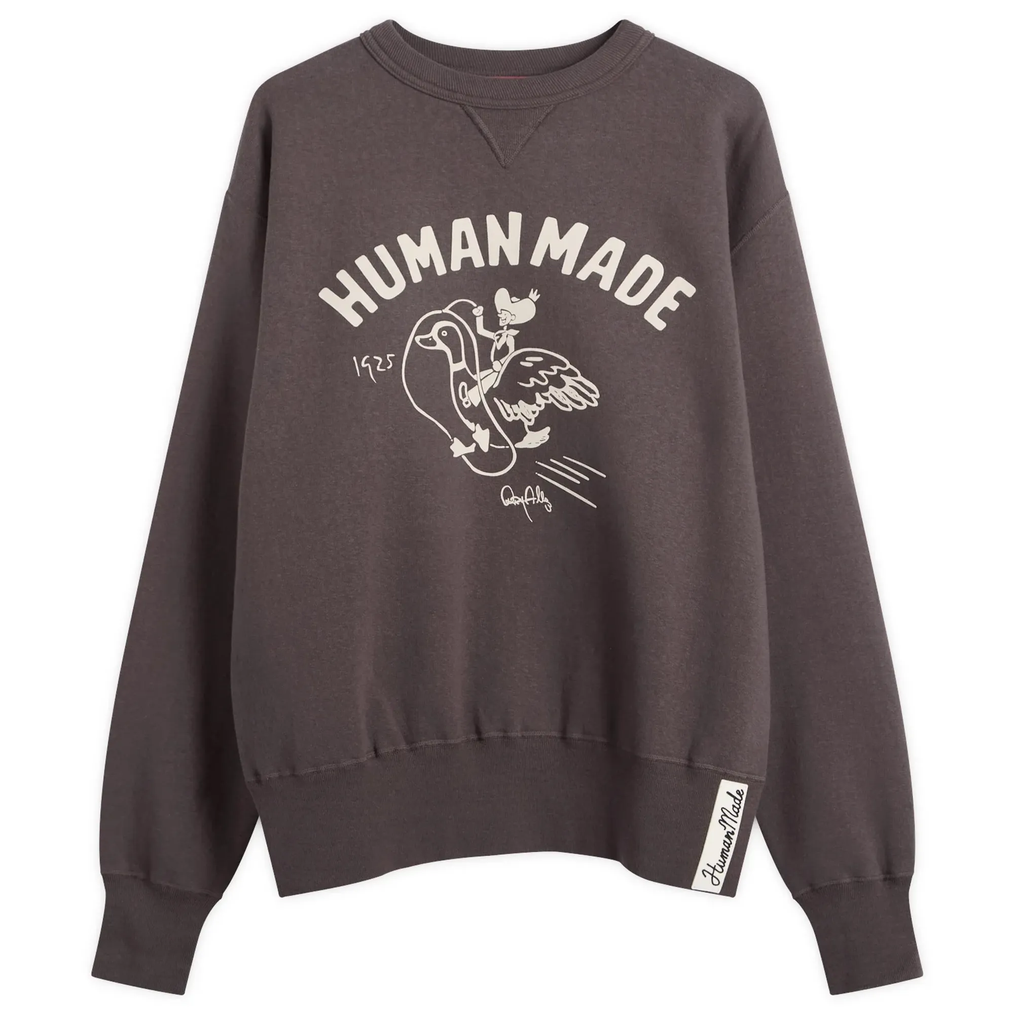 Human Made Men's Lasso Duck Tsuriami Sweatshirt Charcoal