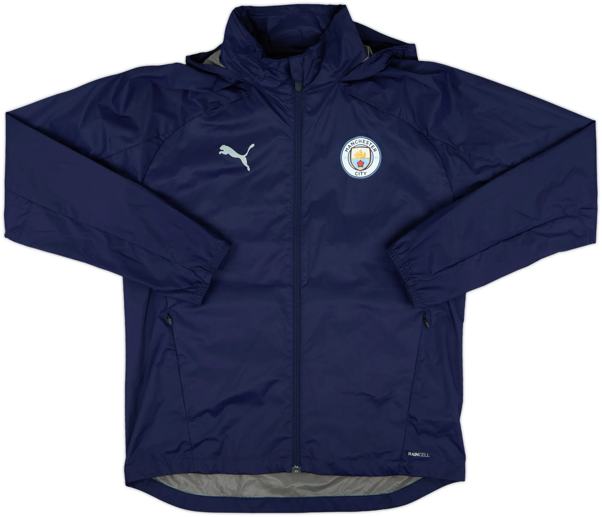 2021-22 Manchester City Puma Hooded Rain Jacket - 9/10 - (M)