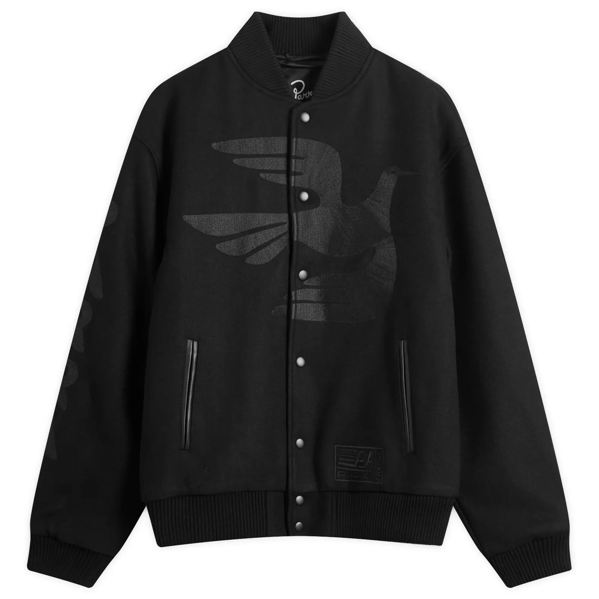 By Parra Men's Not Movie Quality Varsity Jacket Black