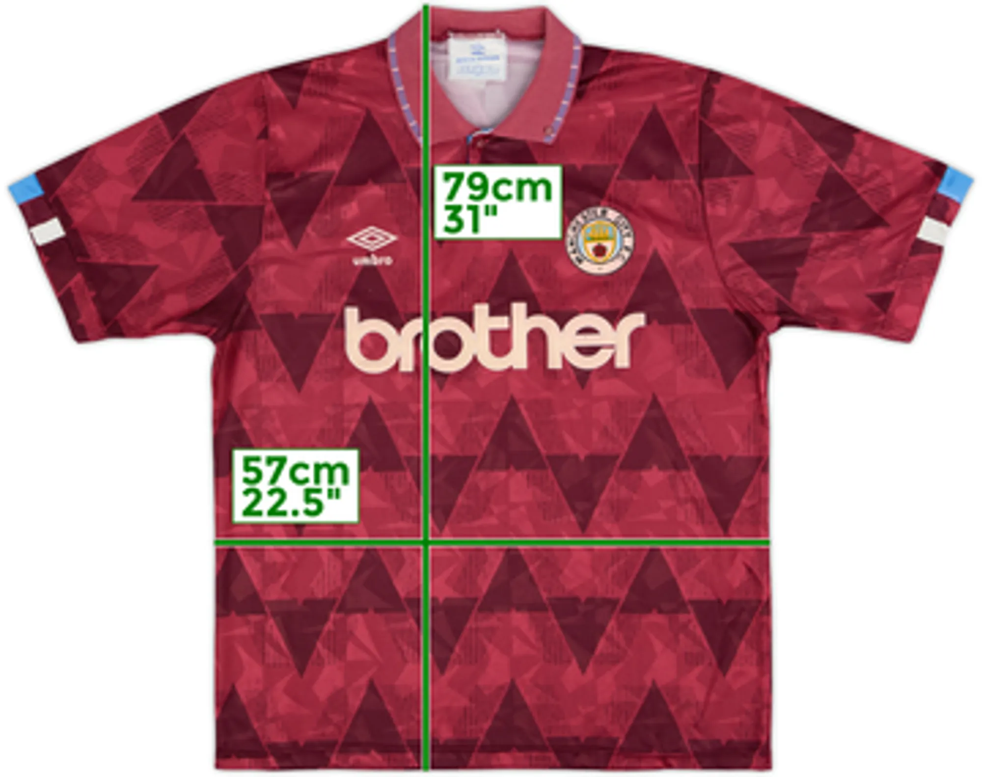 Umbro Manchester City Mens SS Away Shirt 1990/92