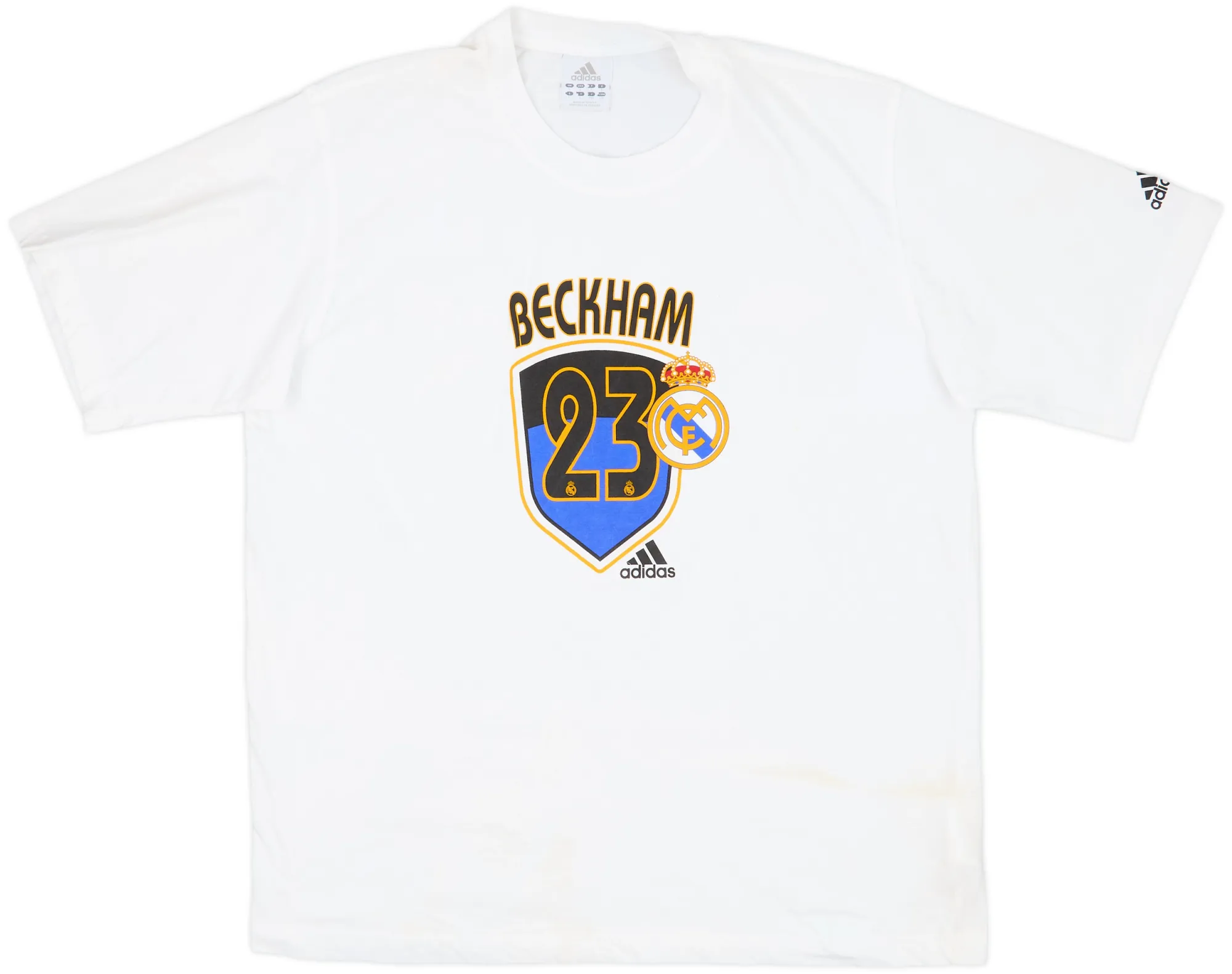 2003-04 Real Madrid adidas 'Beckham #23' Graphic Tee - 6/10 - (L)
