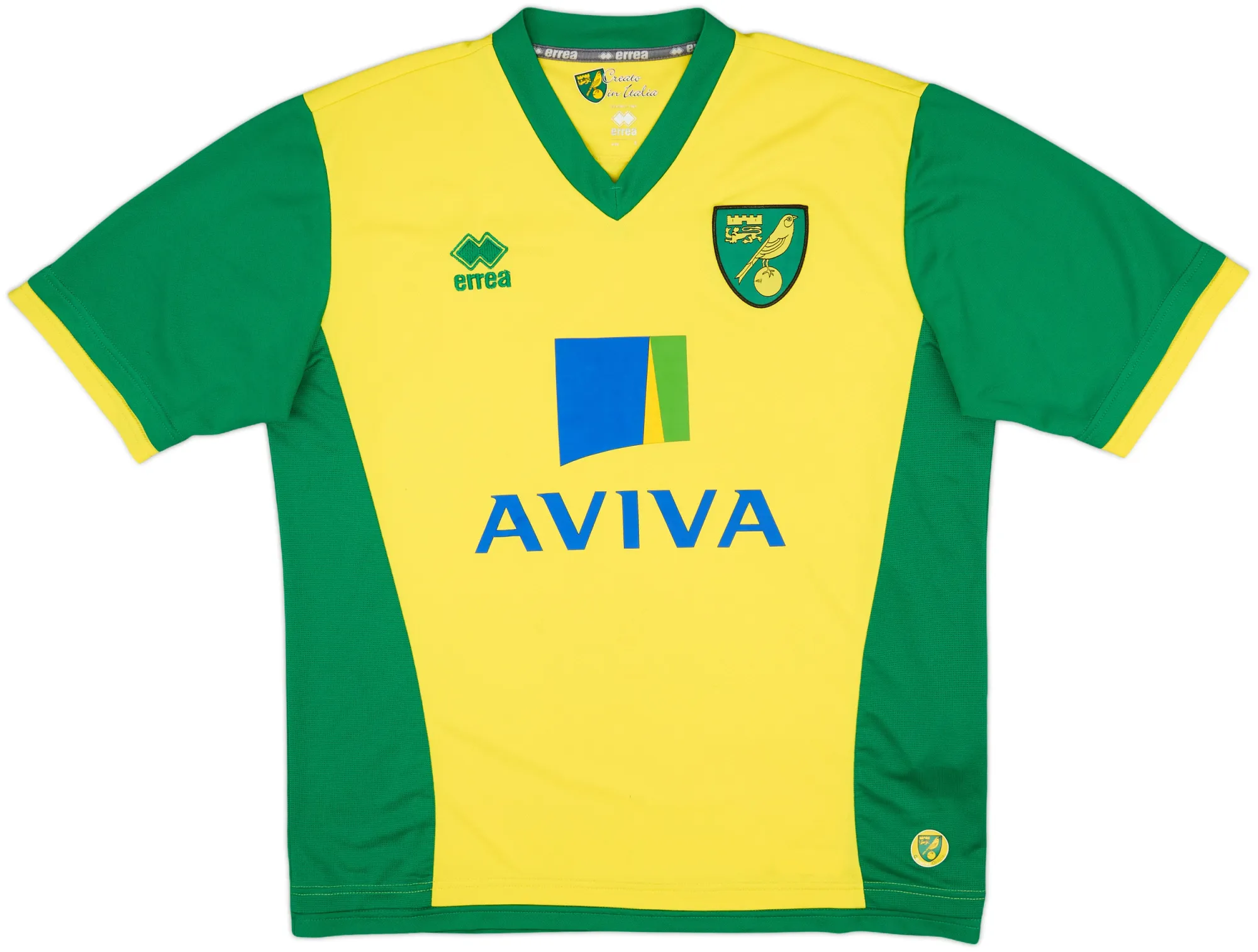 Errea Norwich City Mens SS Home Shirt 2013/14
