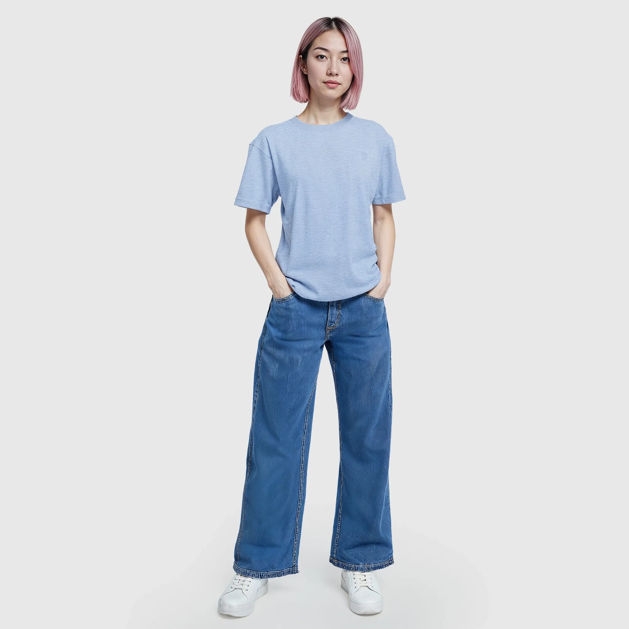 Chelsea Core Oversized T-Shirt - Blue Marl - Womens