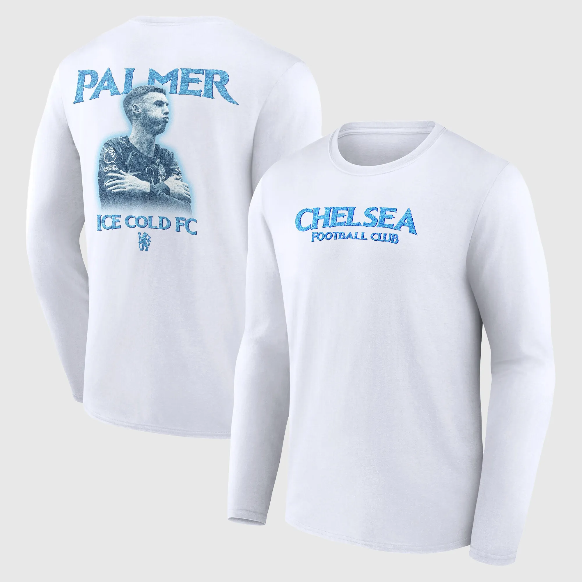 Chelsea Cole Palmer Ice Cold FC Graphic Long Sleeve T-Shirt - White - Mens