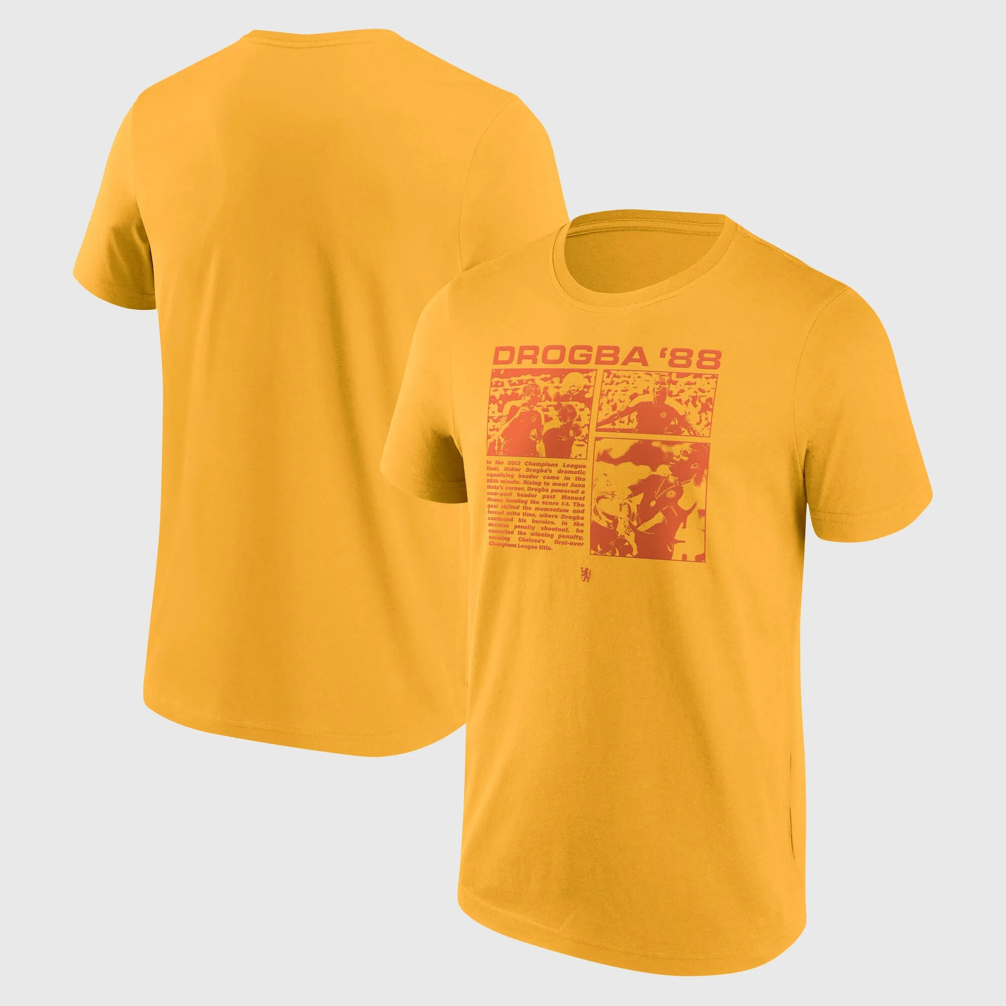 Chelsea Drogba 88 IYKNY Graphic T-Shirt - Gold - Mens