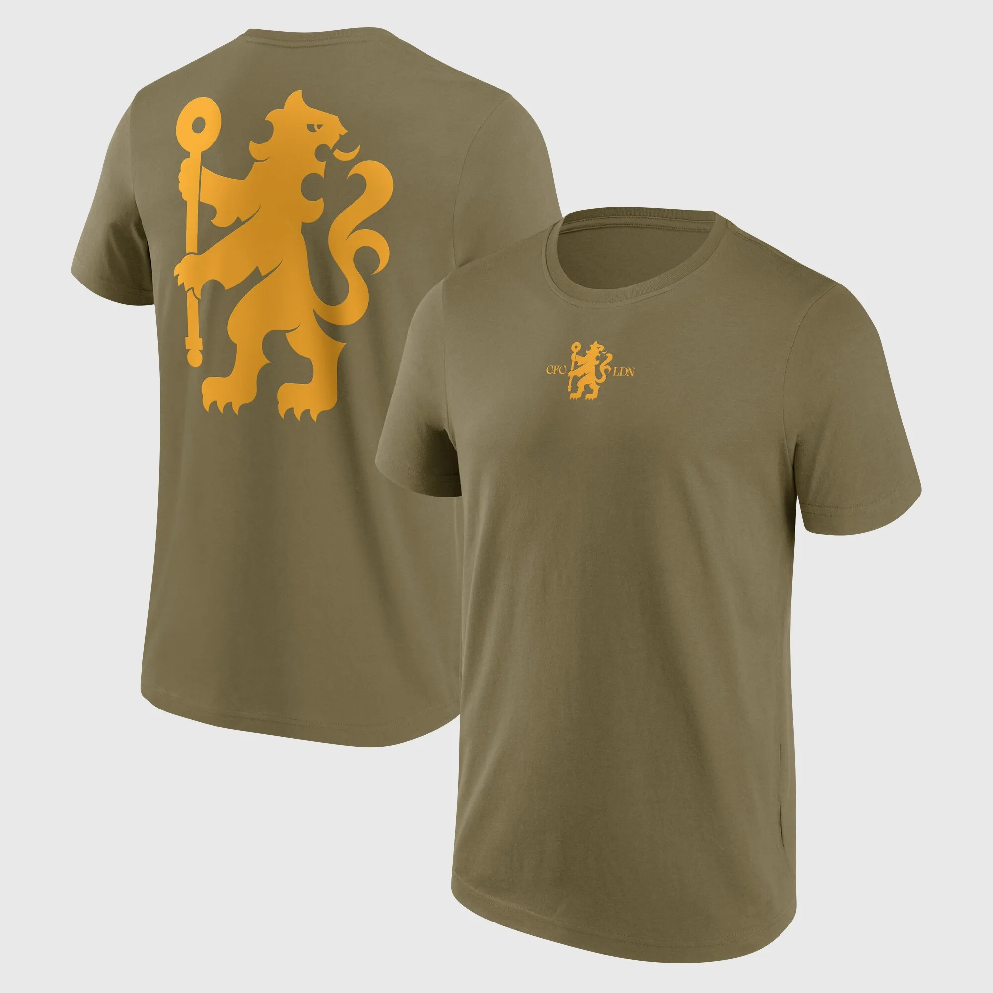Chelsea Rampant Lion Fashion T-Shirt - Khaki - Mens