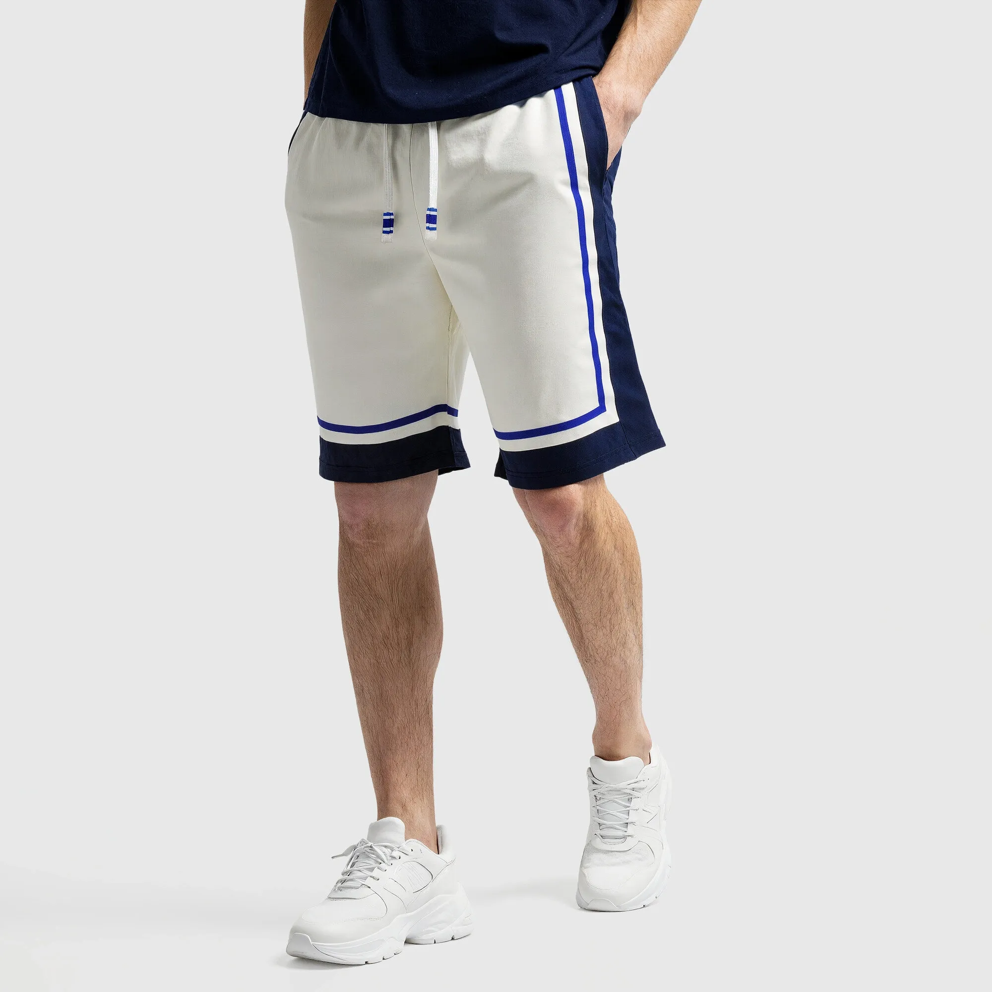Chelsea Varsity Block Shorts - Cream