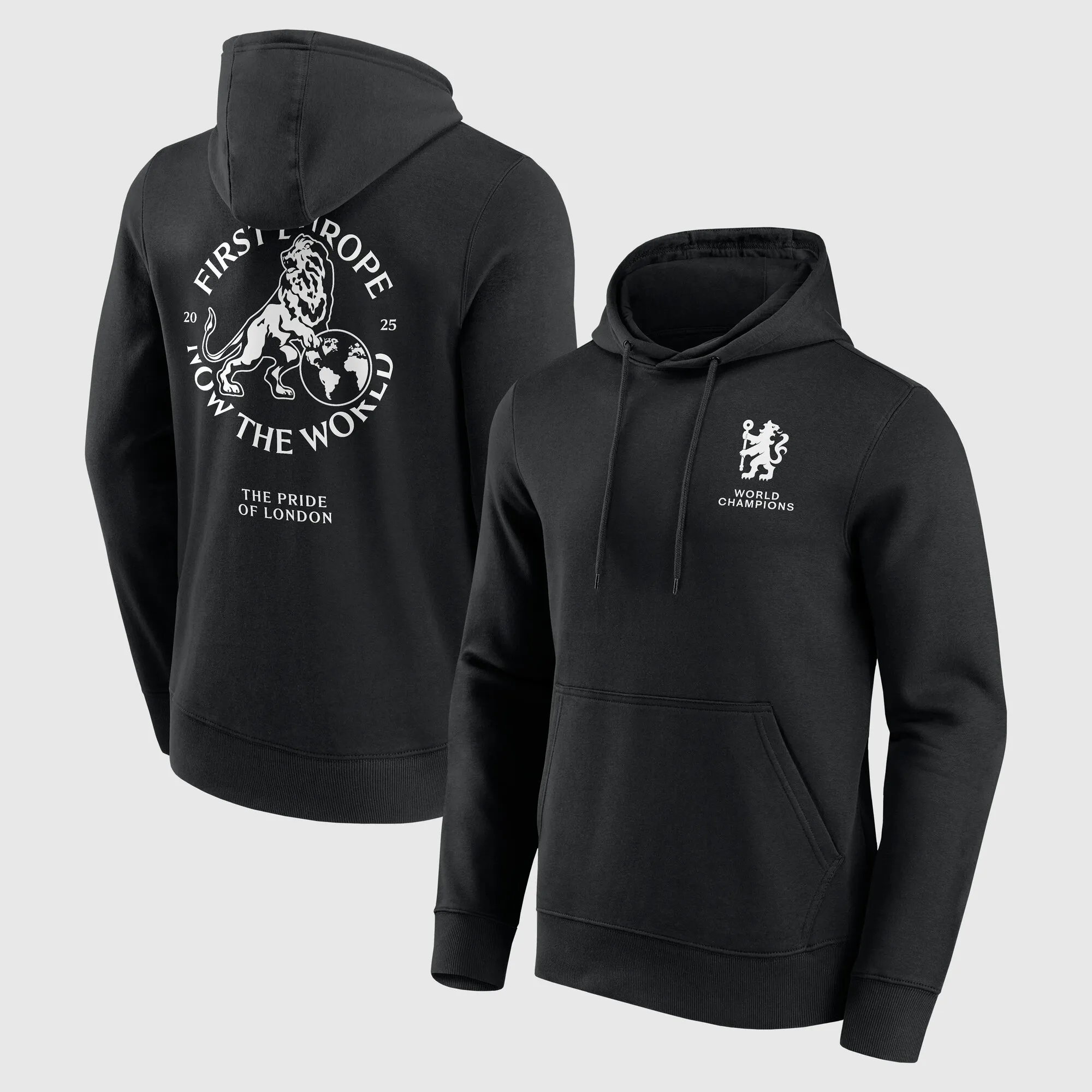 Chelsea First Europe, Now the World Graphic Hoodie - Black - Mens