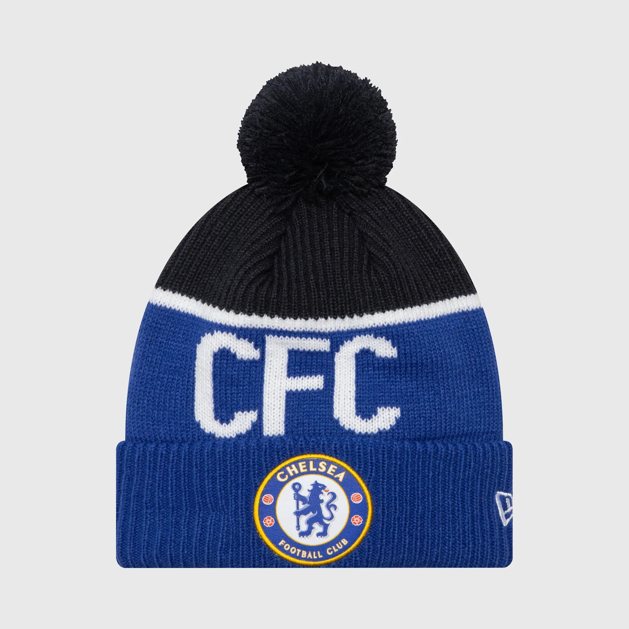 Chelsea New Era Wordmark Bobble Beanie - Blue - Adults