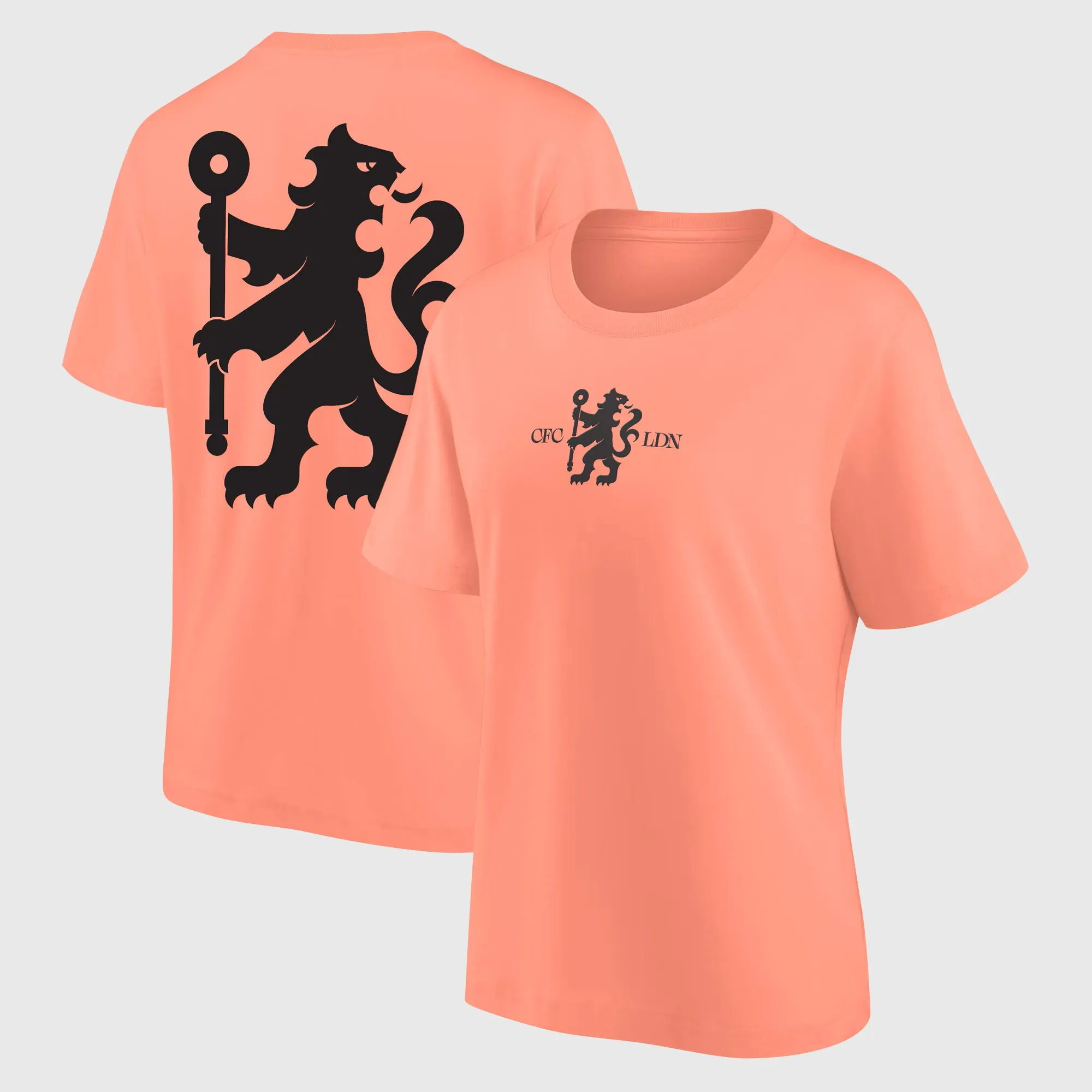 Chelsea Rampant Lion Fashion Oversized T-Shirt - Coral Haze - Womens