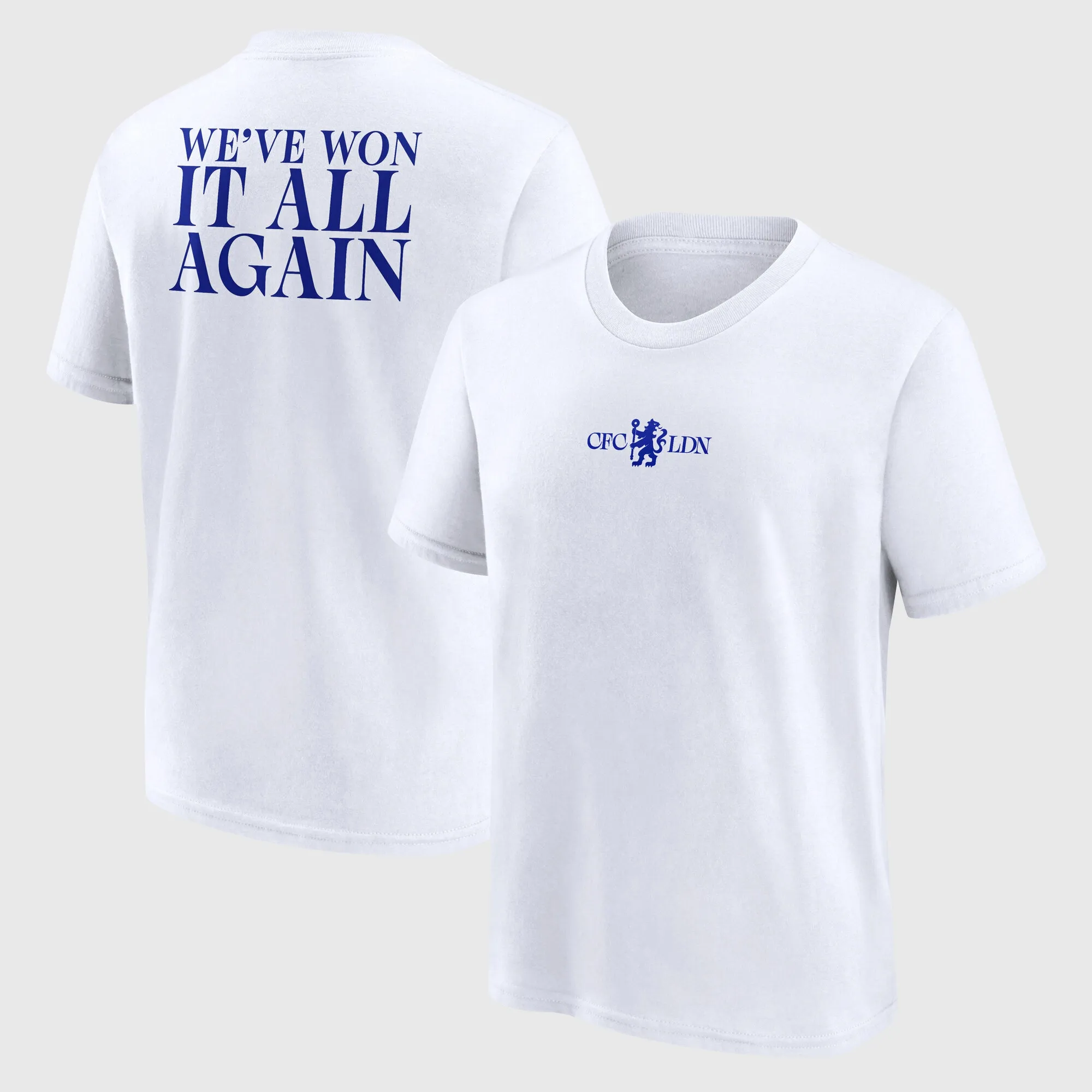 Chelsea We've Won It All 'Again' Graphic T-Shirt - White - Kids