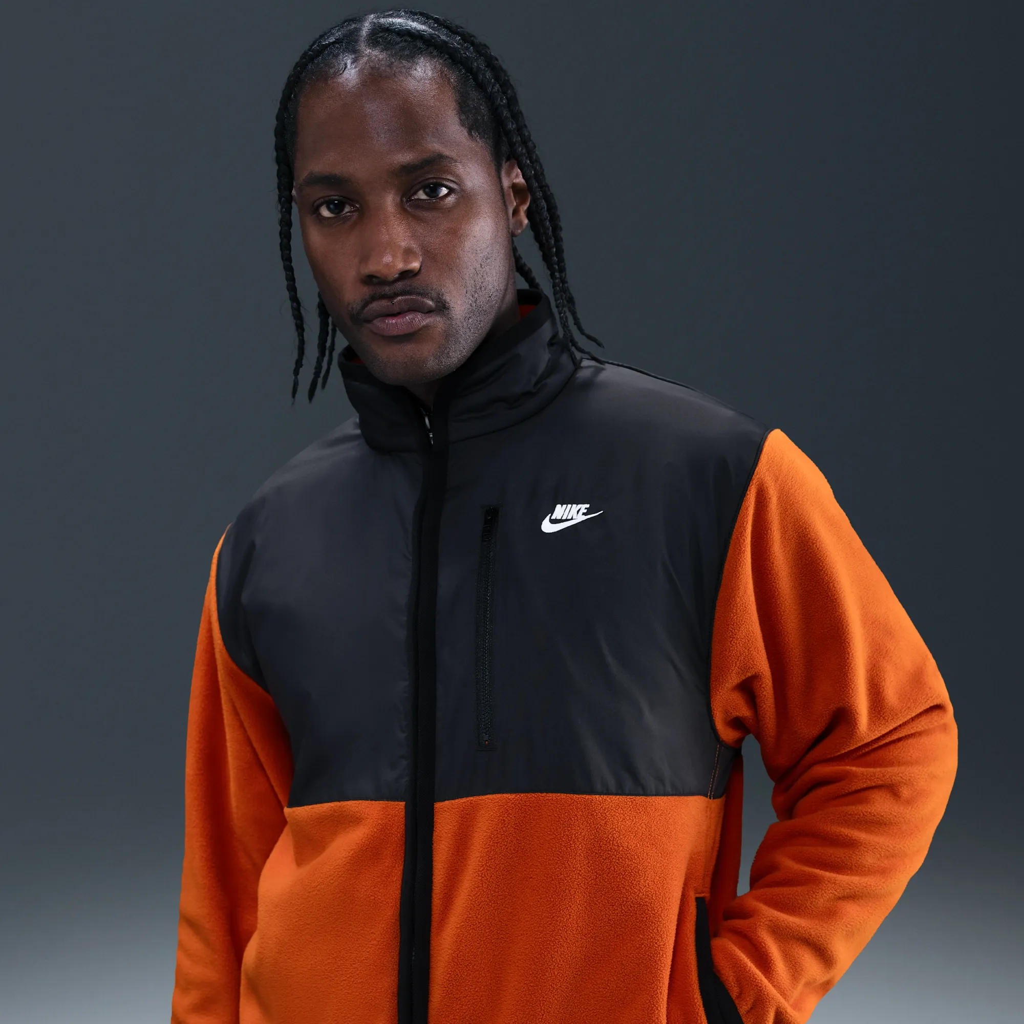 Nike Sportswear Club Men's Winterised Full-Zip Jacket - Orange