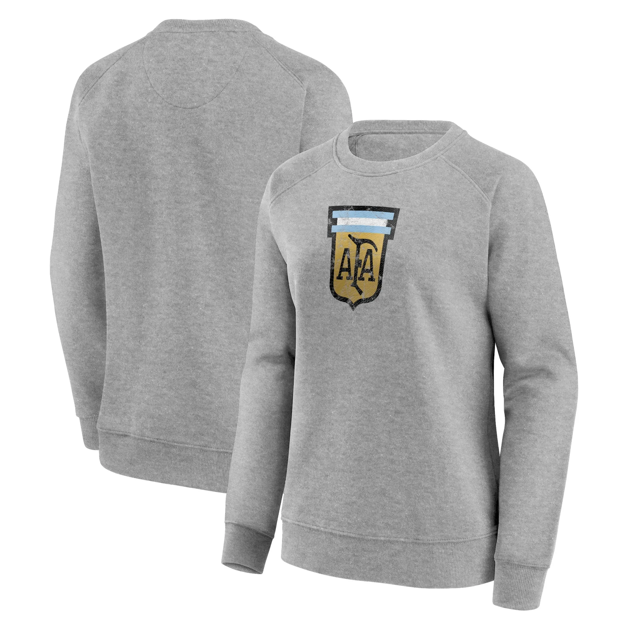 Argentina Distressed Retro Logo Graphic Crew Sweatshirt - Sports Grey - Womens