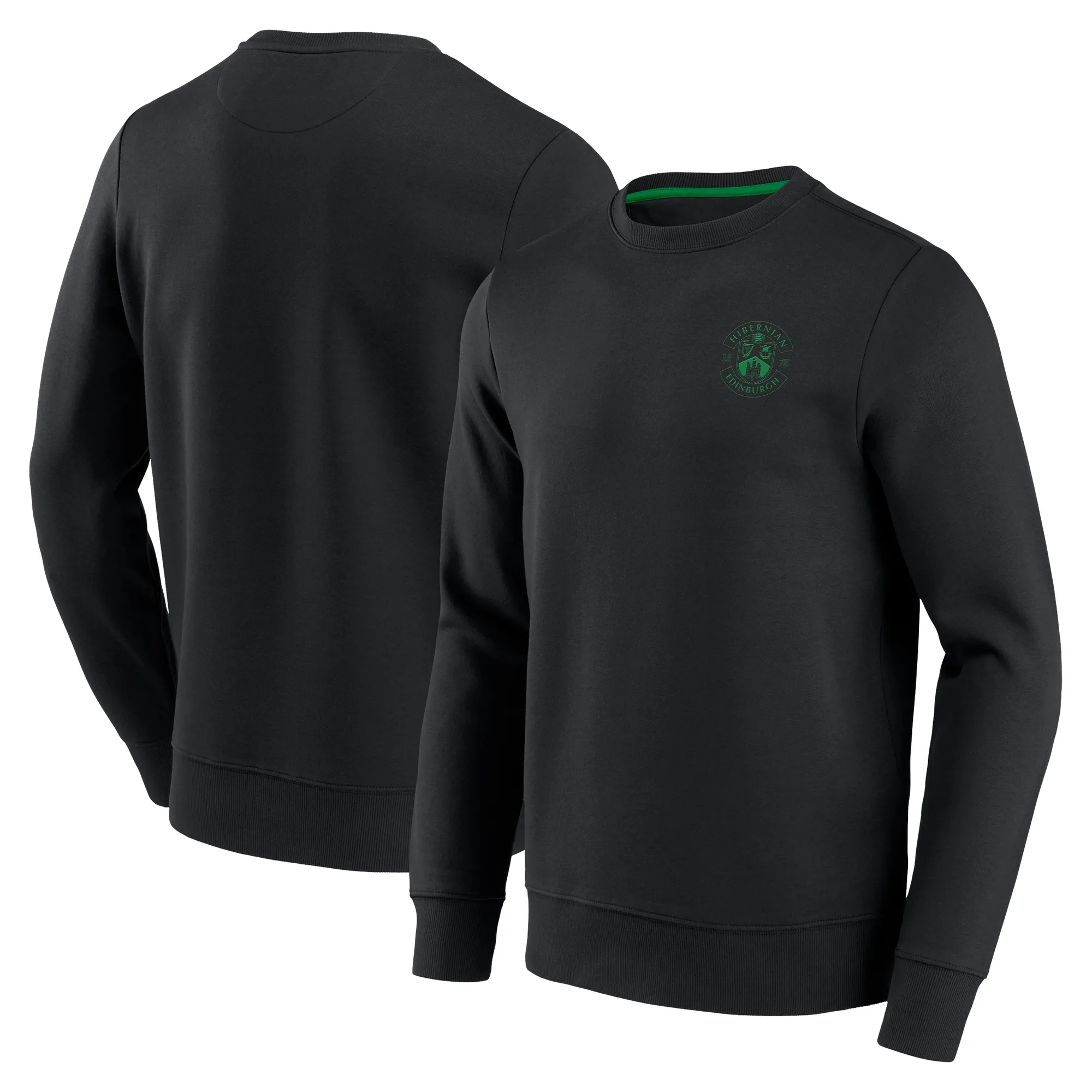 Hibernian Essentials Small Crest Crew Sweatshirt - Black - Mens