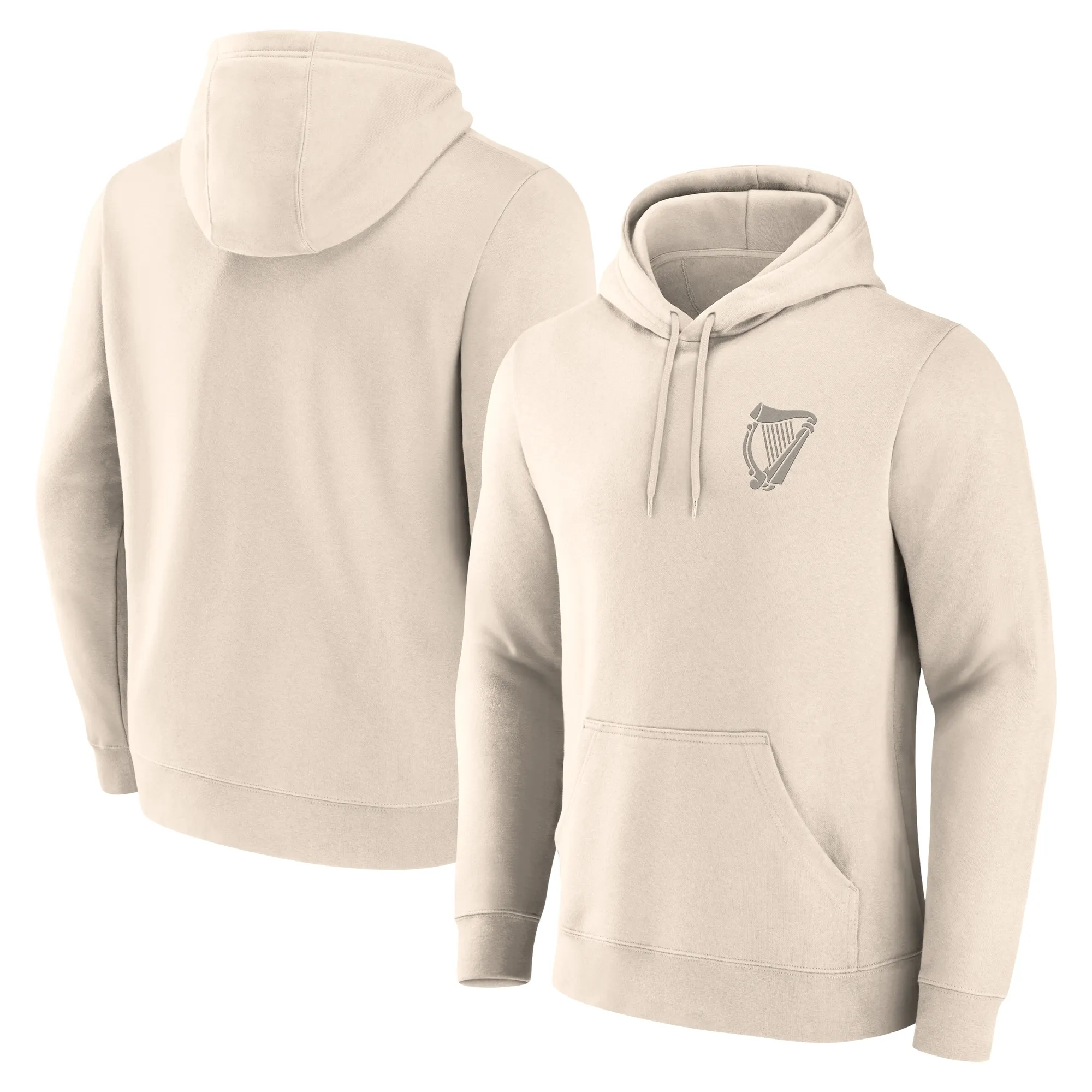 Hibernian Essentials Small Crest Vintage Logo Overhead Hoodie - Whitecap Gray - Mens