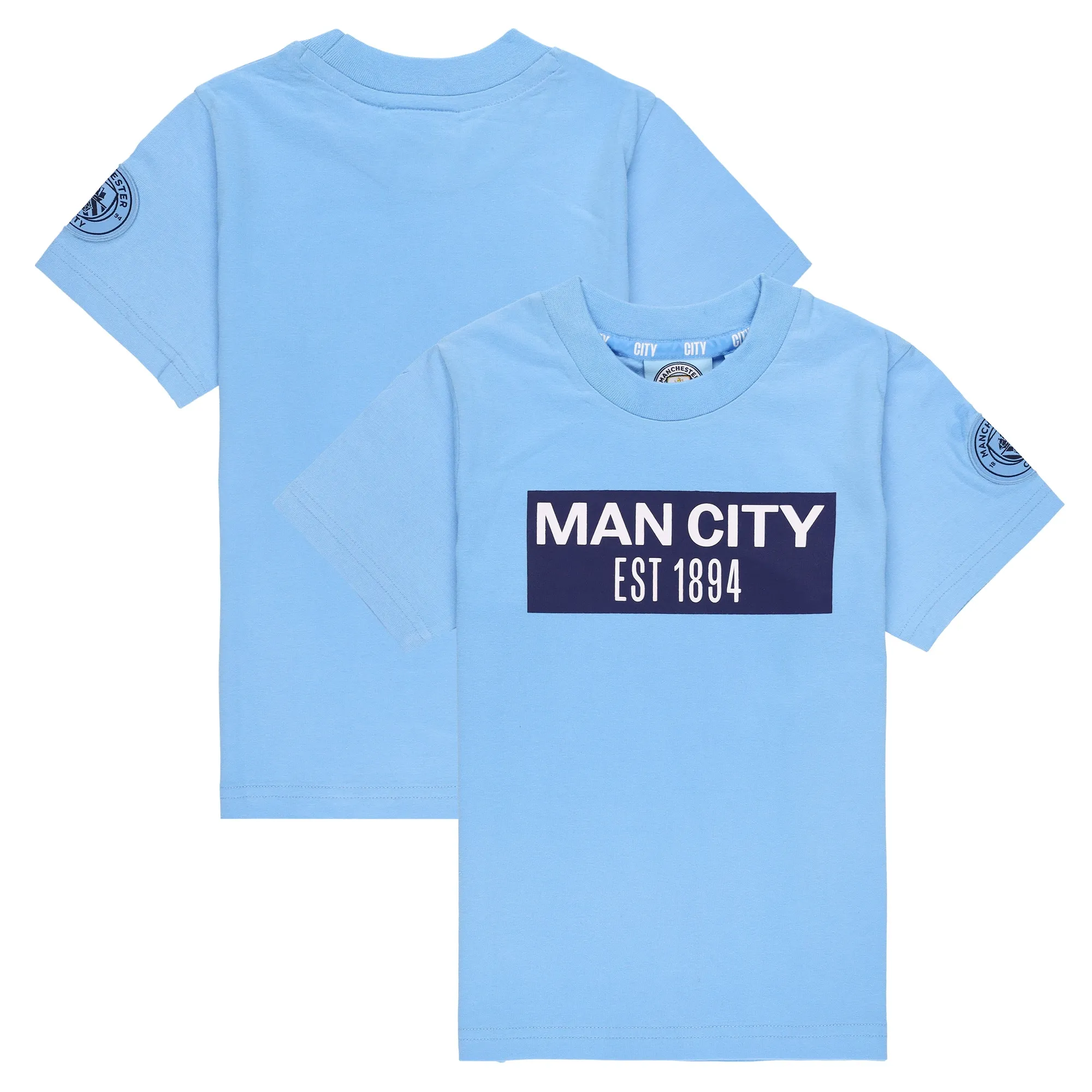 Manchester City Graphic T-Shirt - Sky - Kids