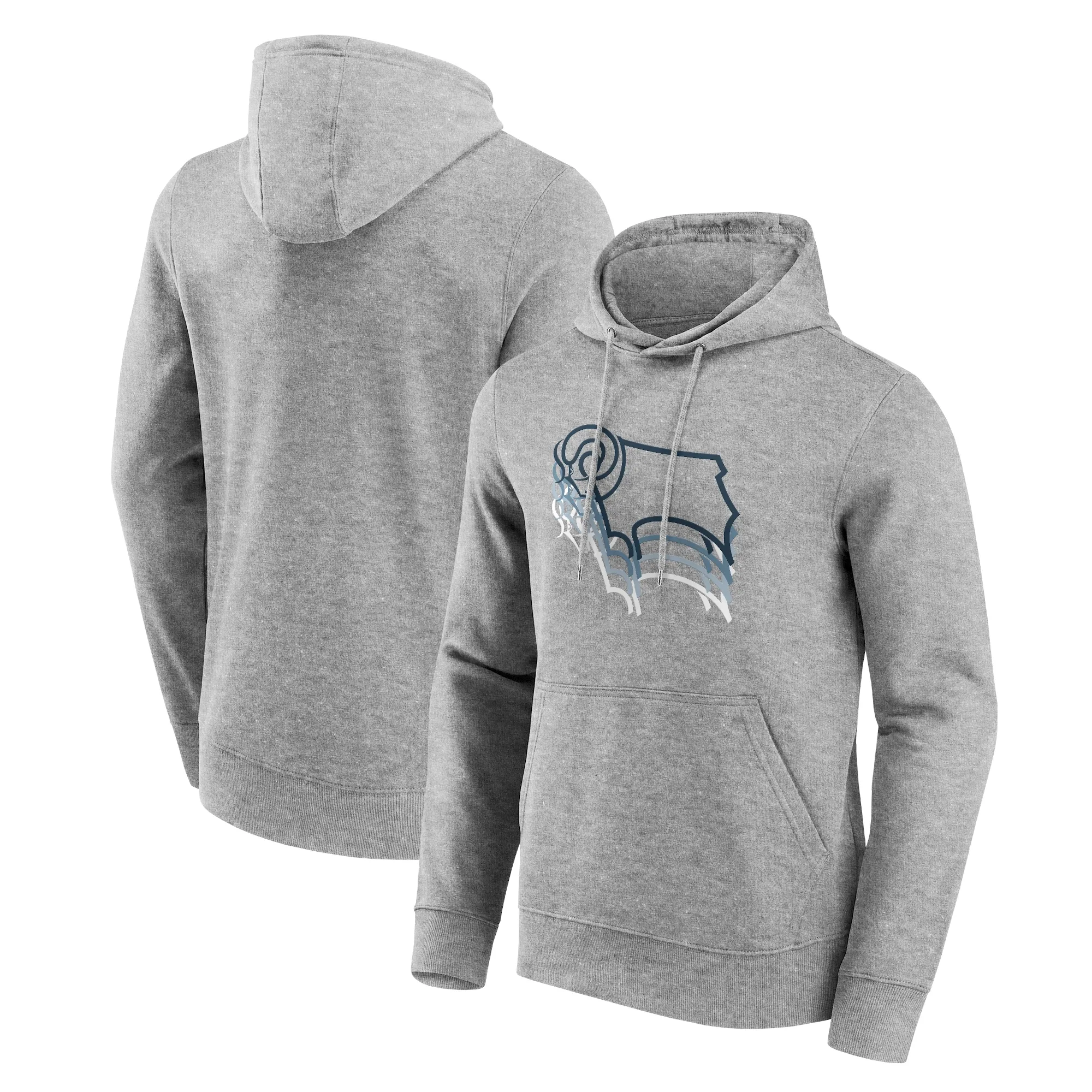 Derby County Ripple Graphic Hoodie - Pale Blue - Mens