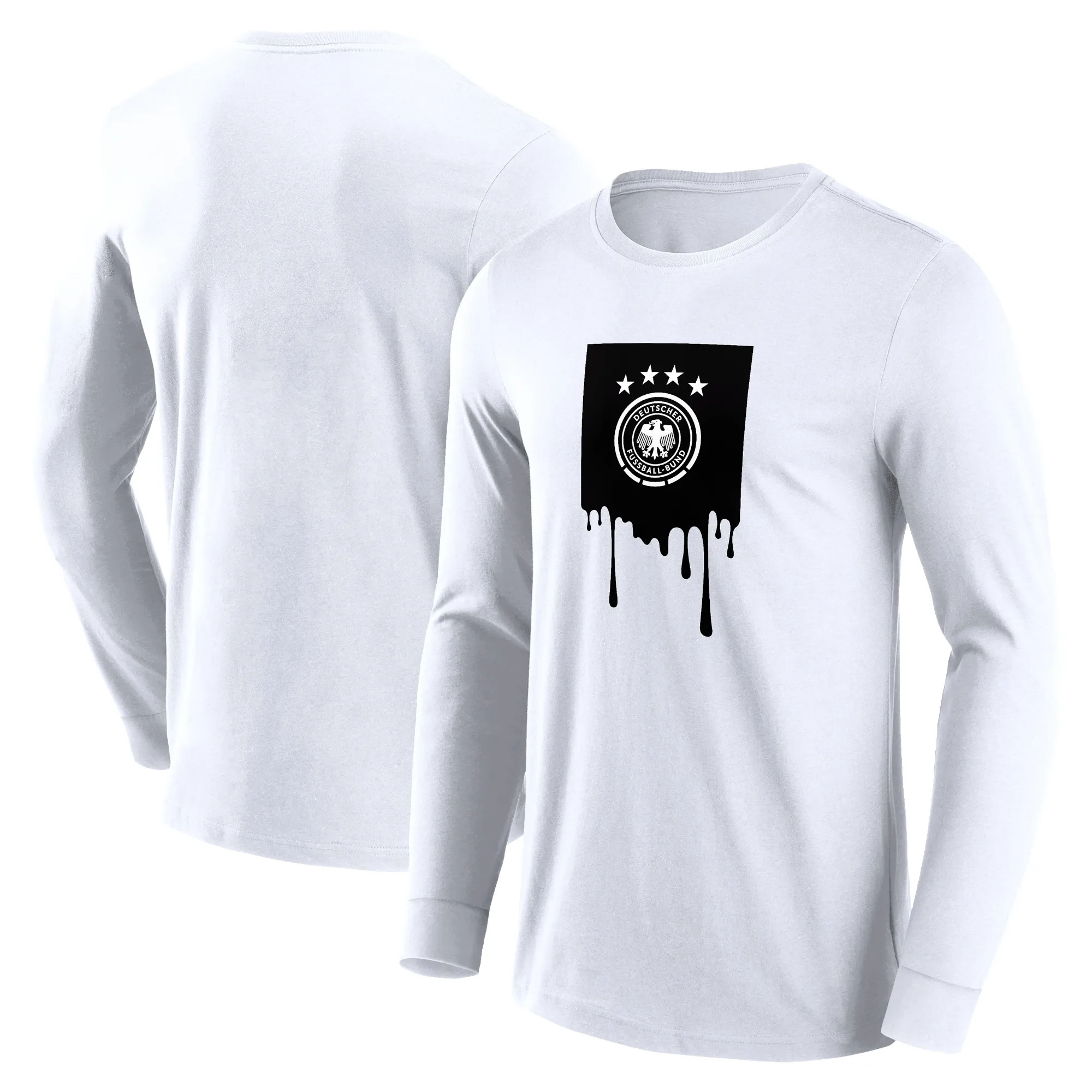 DFB Liquify Graphic Long Sleeve T-Shirt - White - Mens