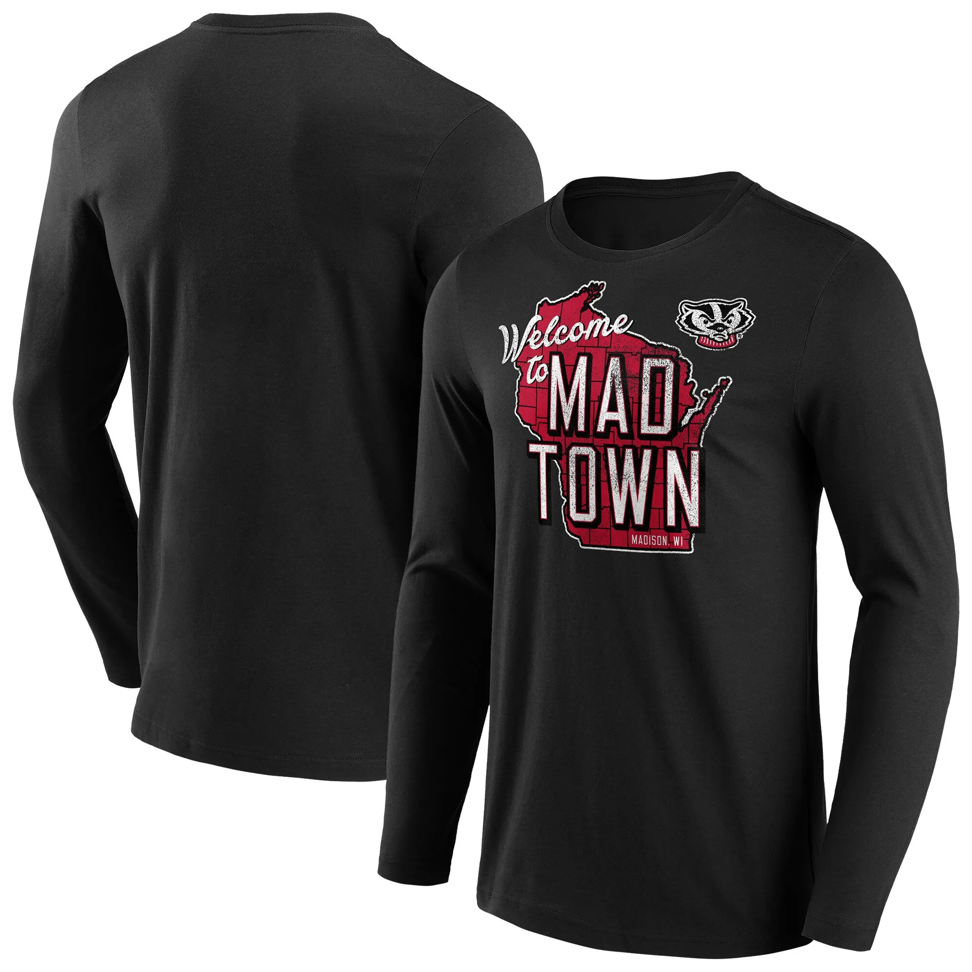 NCAA Wisconsin Badgers Hometown Graphic Long Sleeve T-Shirt - Mens