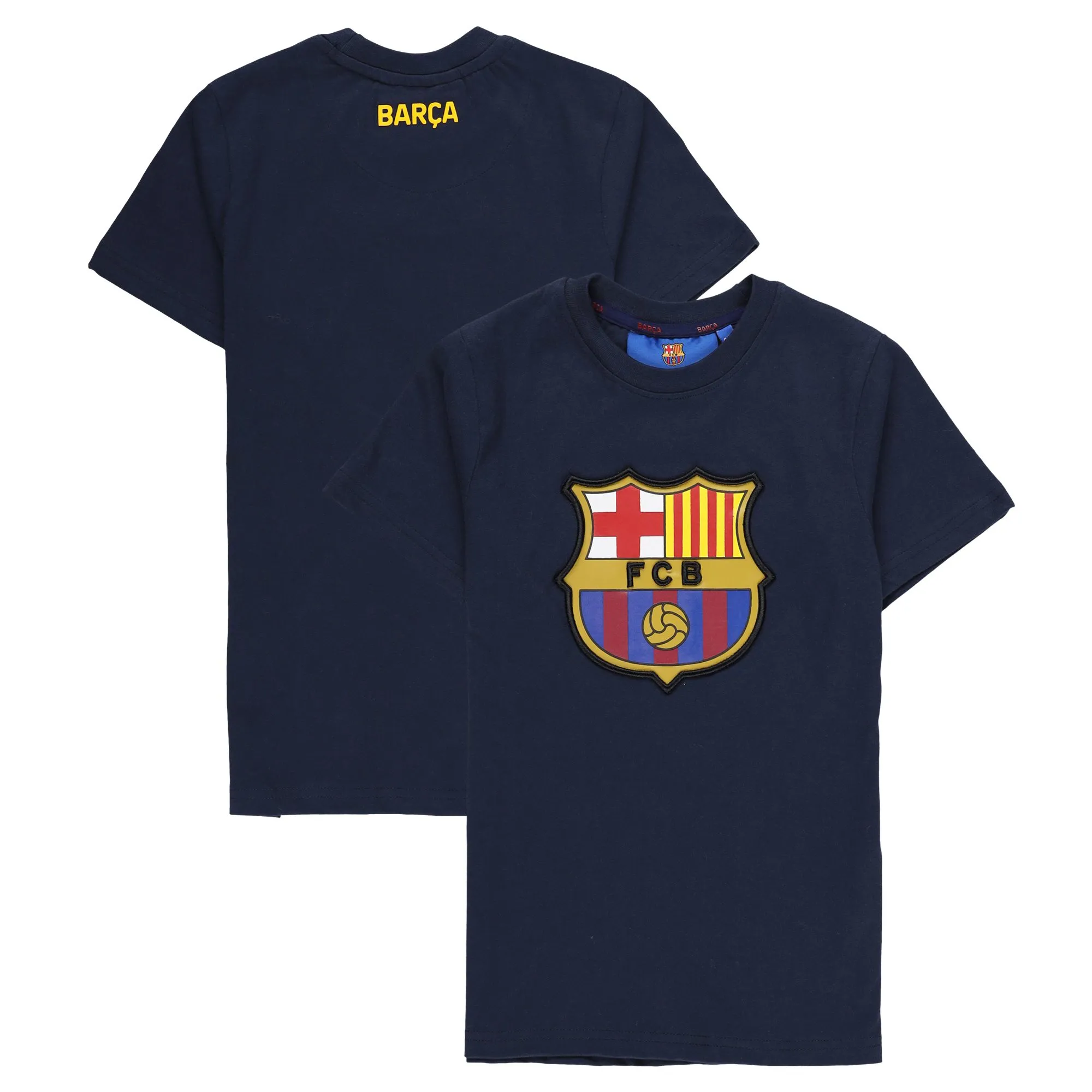 Barcelona Core Crest T-Shirt - Navy - Boys