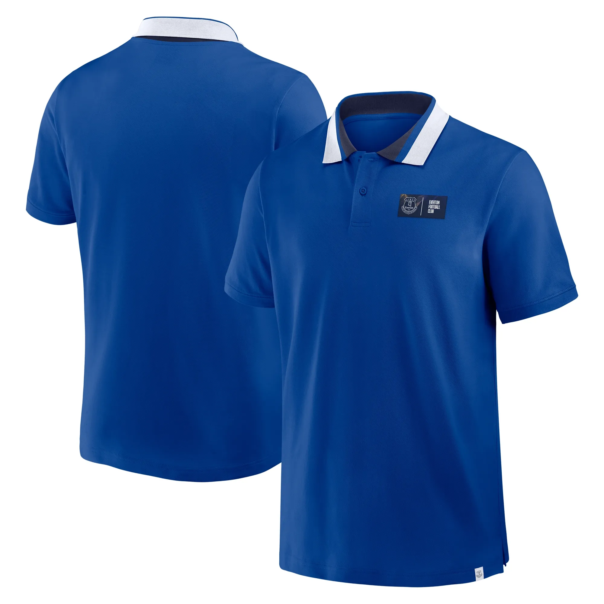 Everton Tipped Polo - Blue Chip/White - Mens