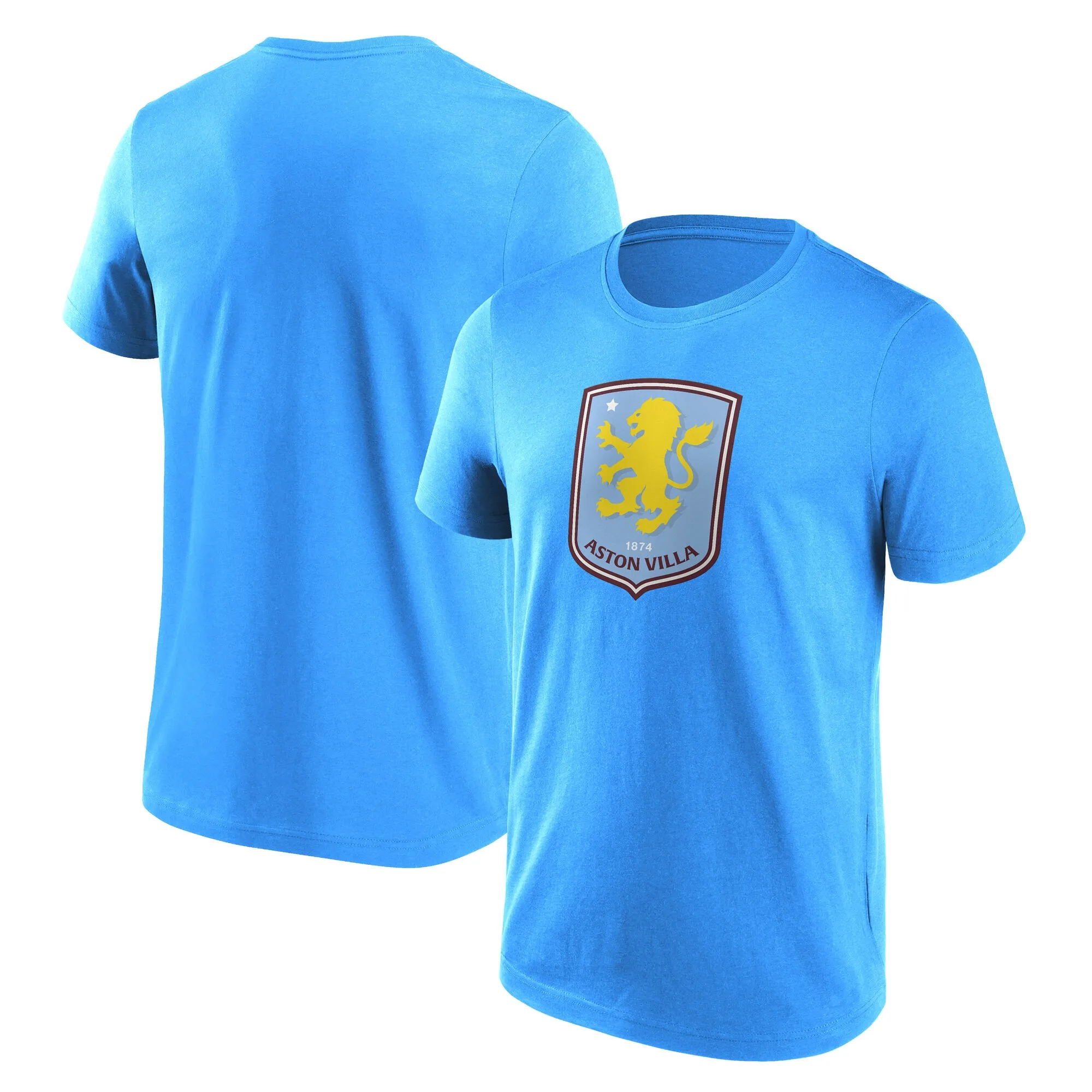 Aston Villa Primary Logo Graphic T-Shirt - Sky - Mens