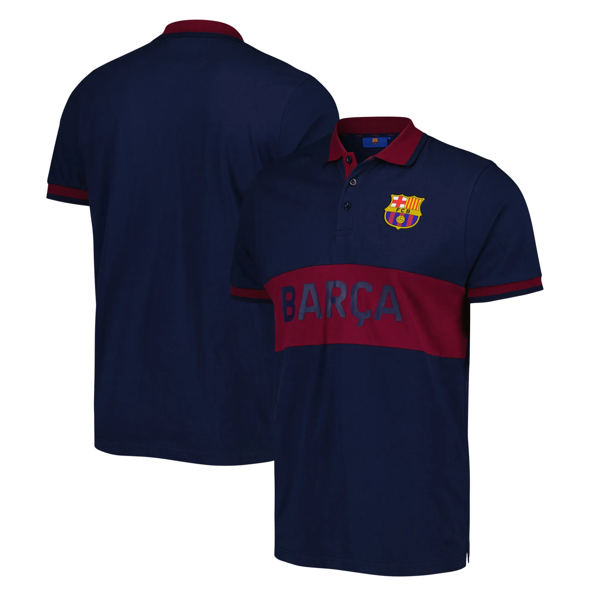 Barcelona Colour Block Polo - Navy - Men's