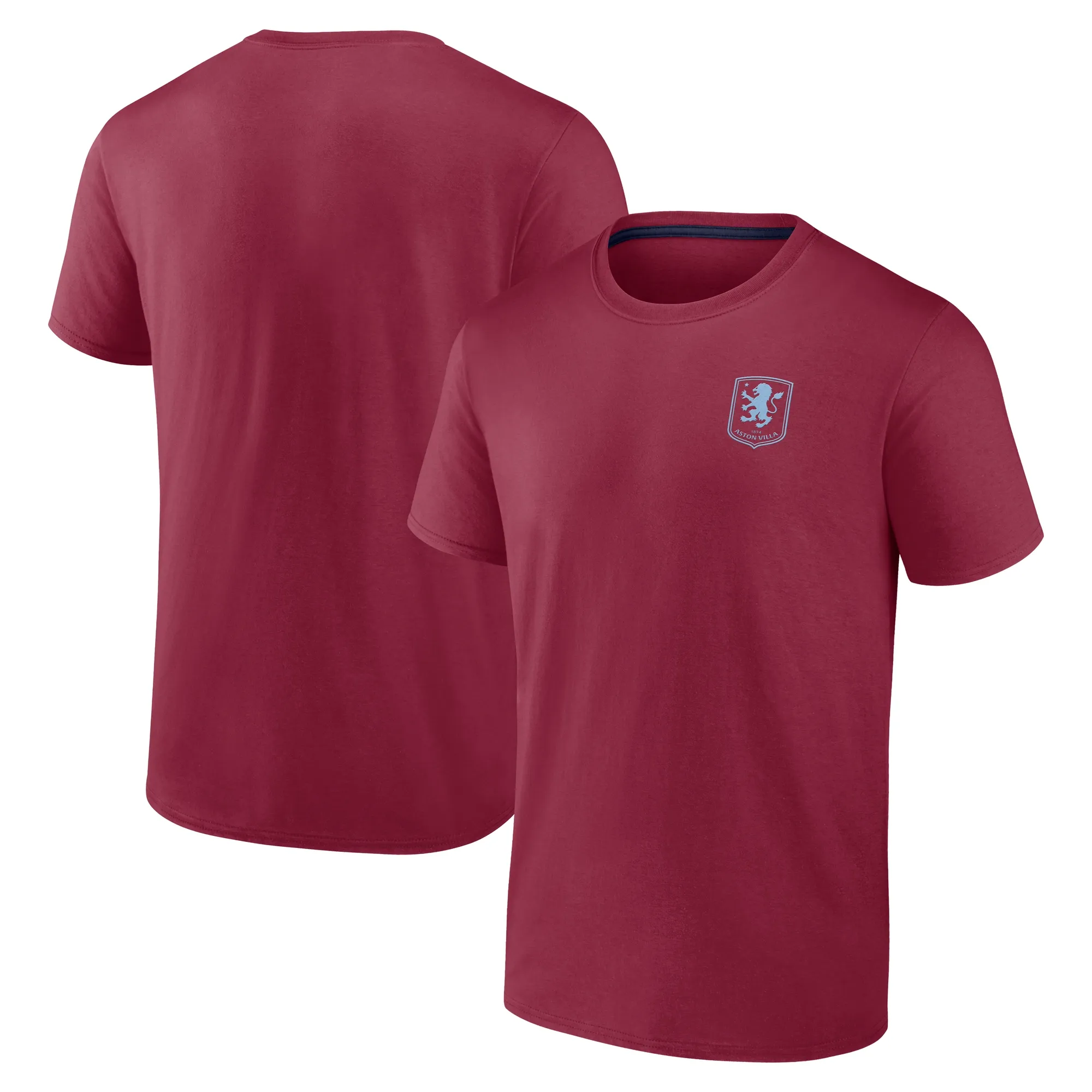 Aston Villa Essentials Small Crest T-Shirt - Claret - Mens