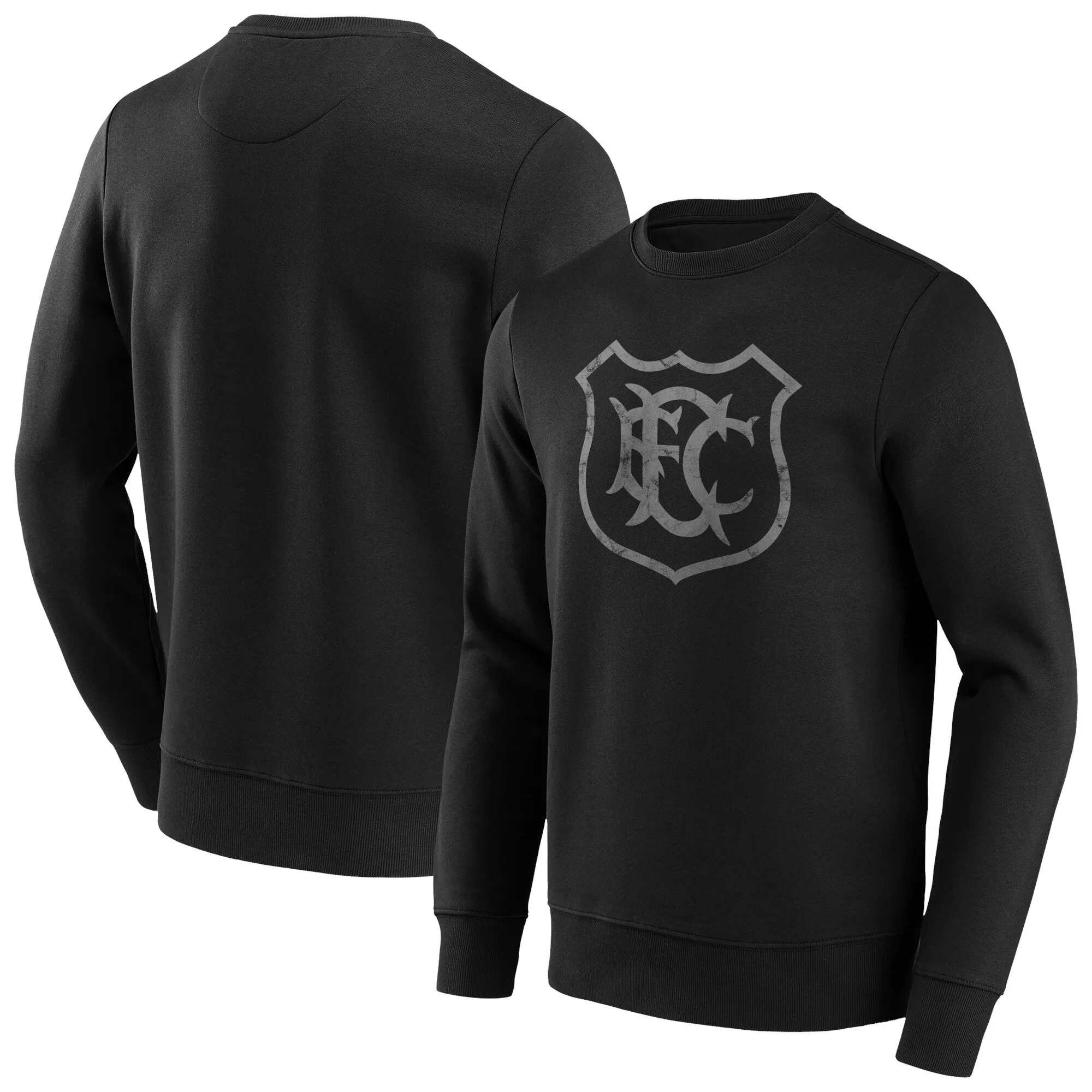 Everton Distressed Retro Crest Sweatshirt - Black - Mens