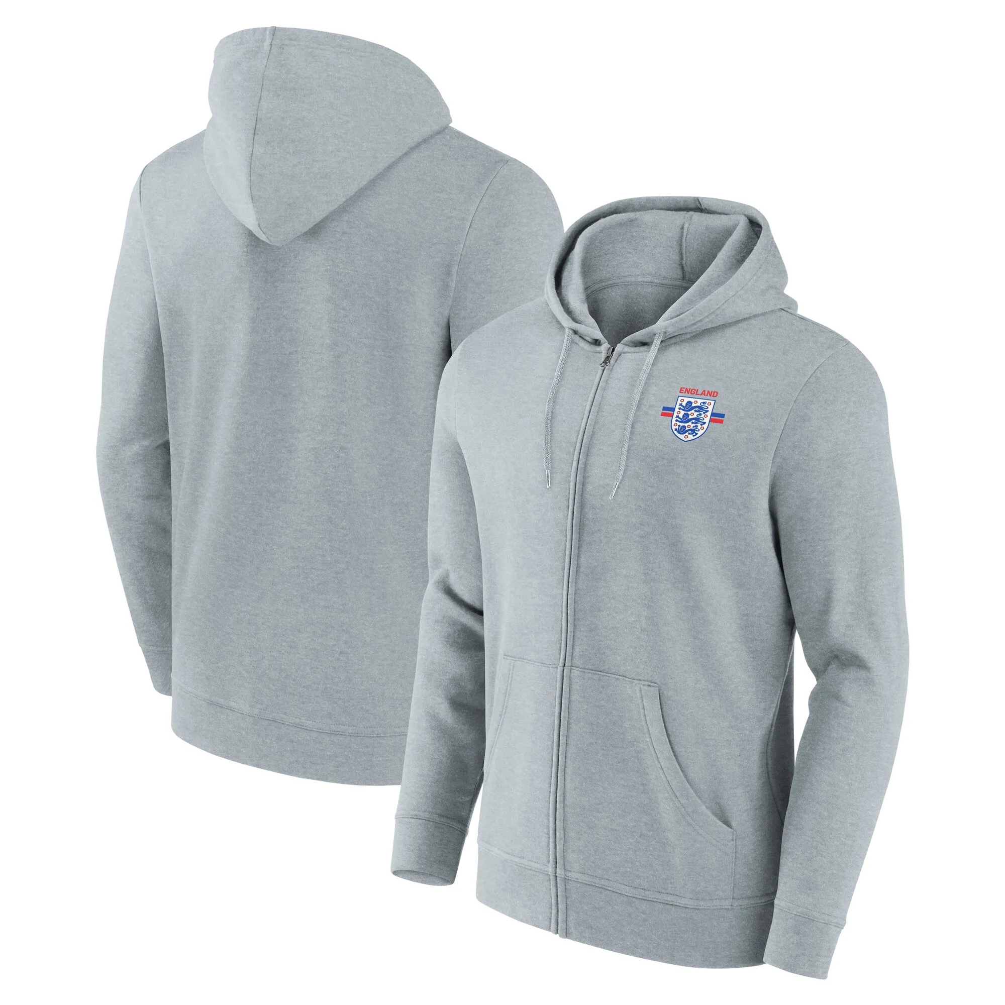England Logo Full Zip Hoodie - Sports Grey