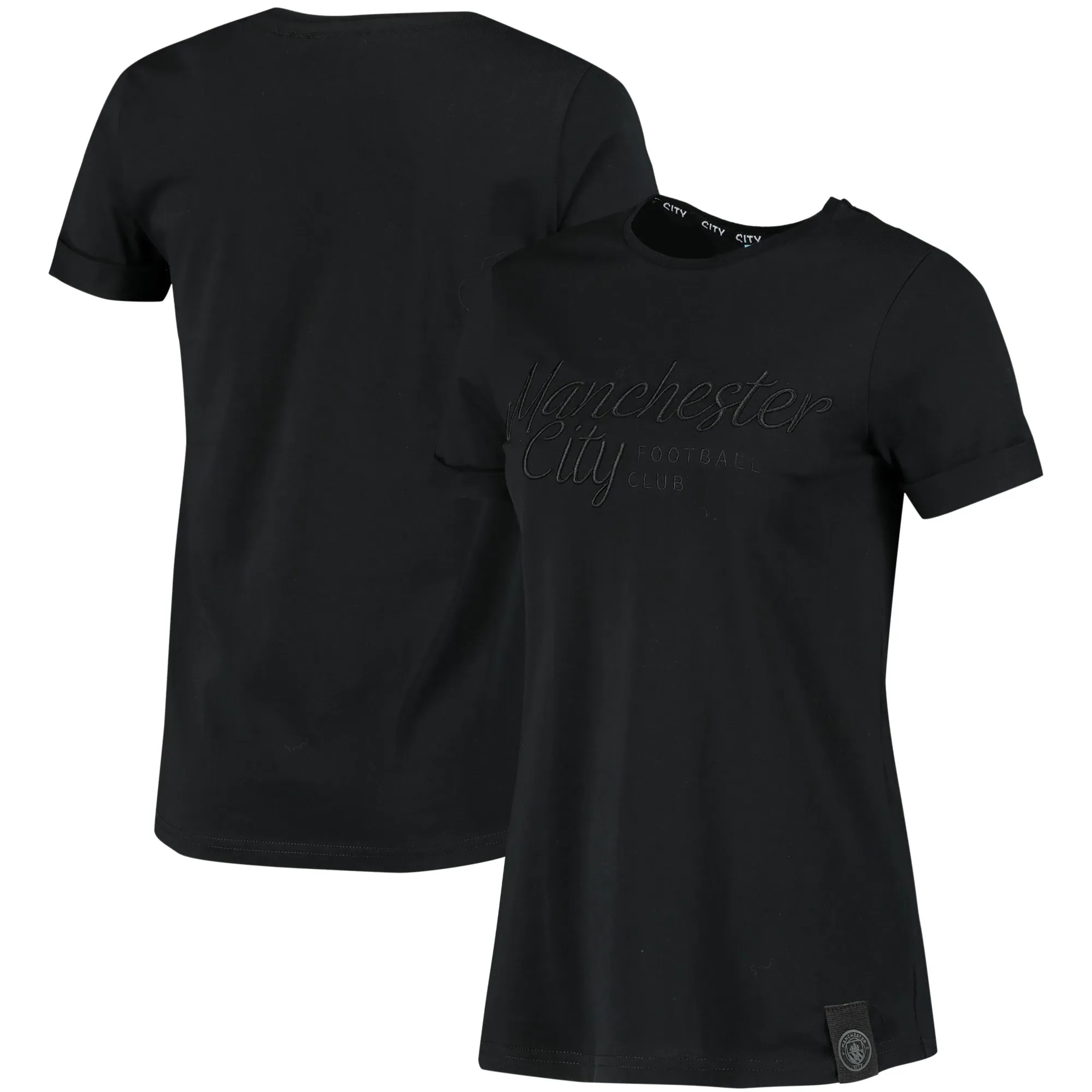 Manchester City Mono Logo Graphic T-Shirt - Black - Womens