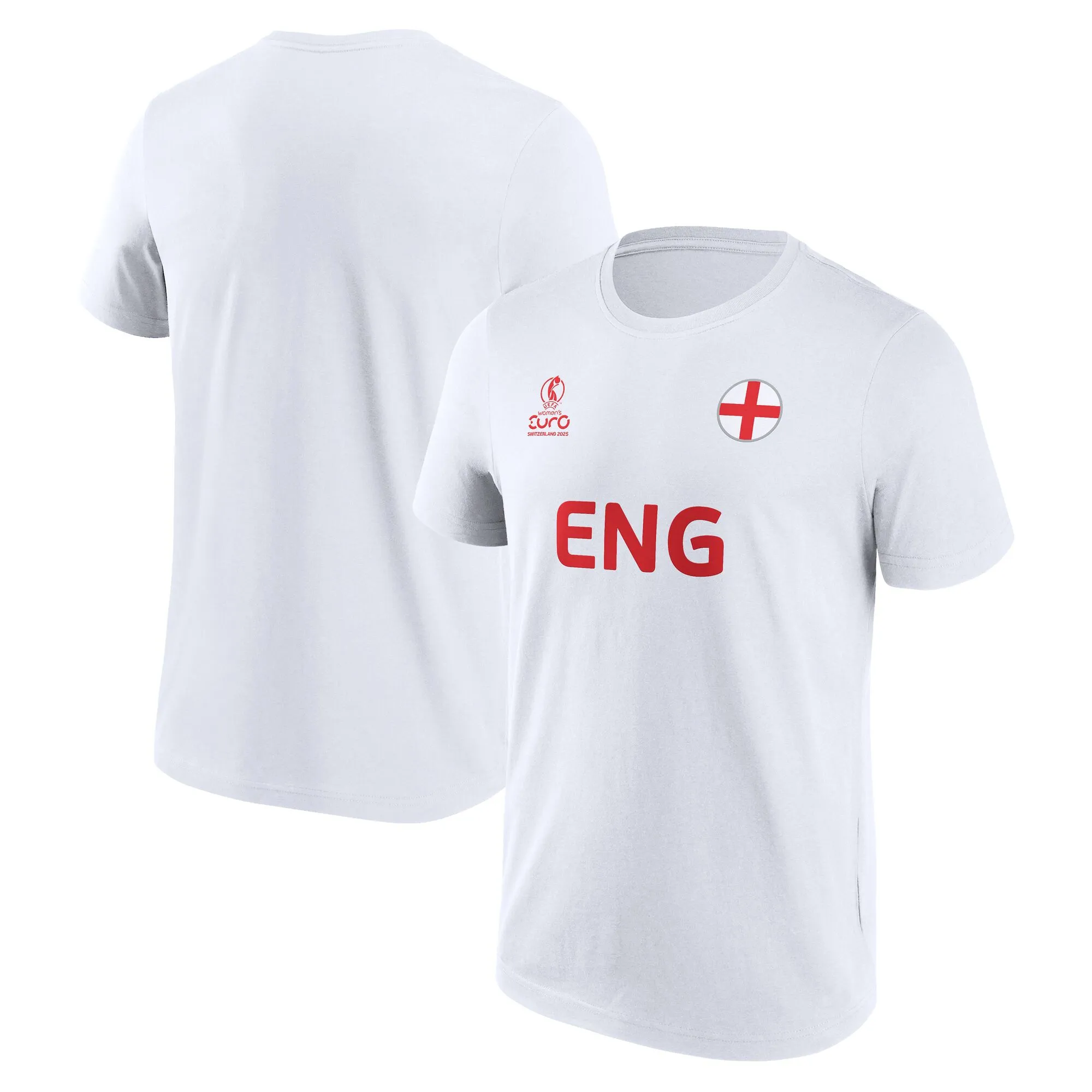 UEFA Euro 25 England Graphic T-Shirt - White - Unisex