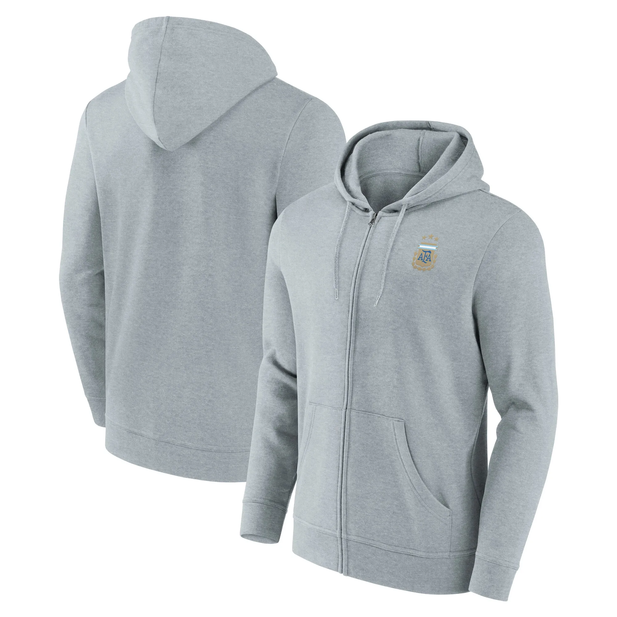 Argentina Logo Full Zip Hoodie - Sports Grey - Mens