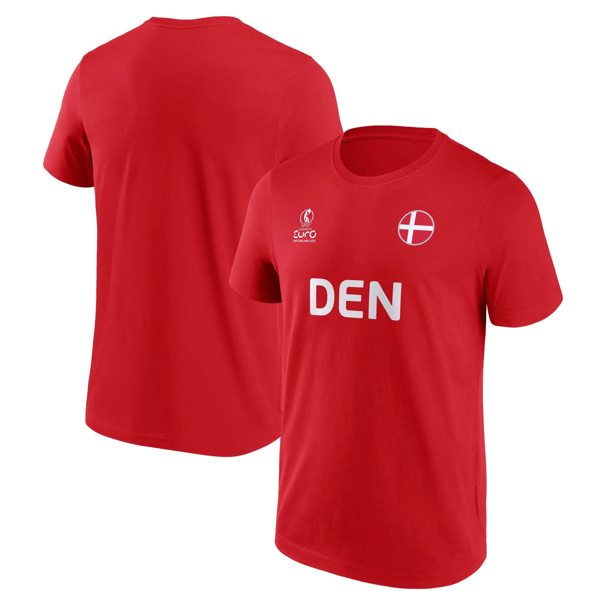 UEFA Euro 25 Denmark Graphic T-Shirt - Athletic Red - Unisex