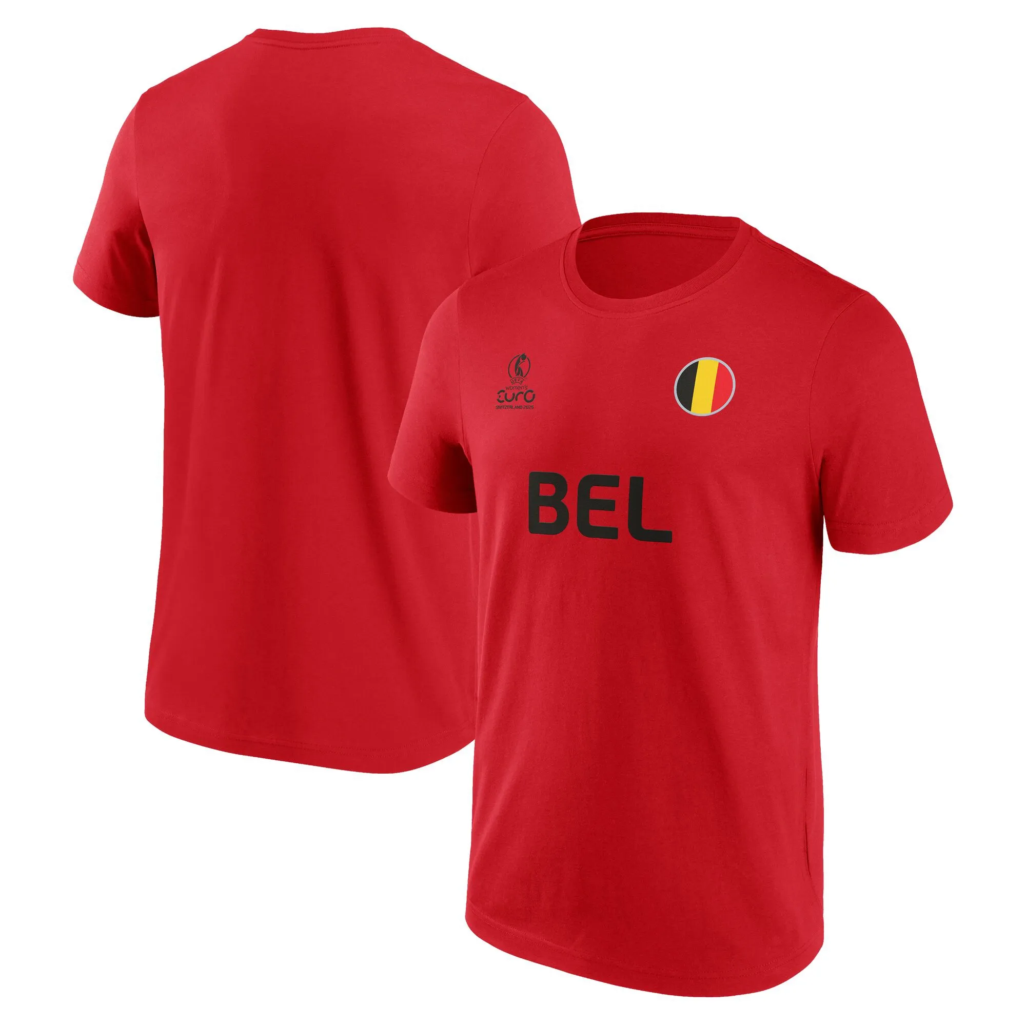 UEFA Euro 25 Belgium Graphic T-Shirt - Athletic Red - Unisex