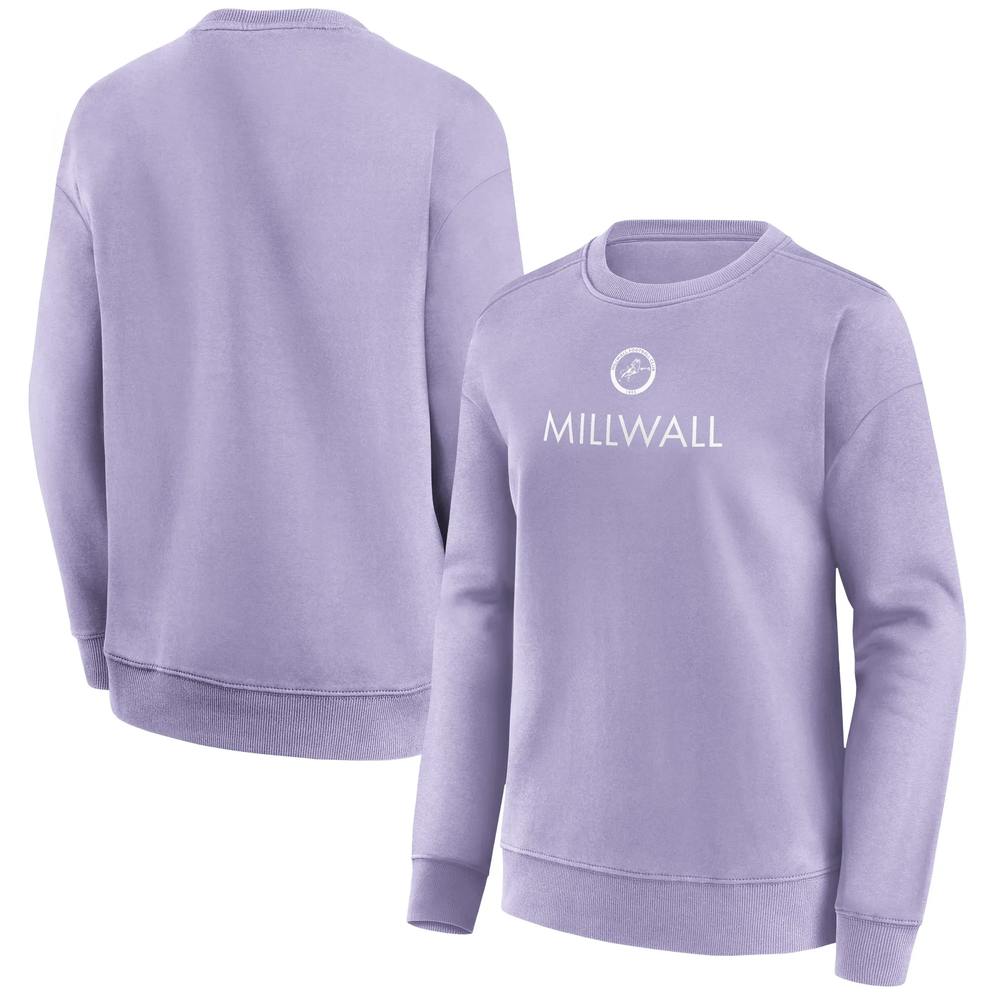 Millwall Wordmark Logo Graphic Oversized Crew Sweatshirt - Purple Rose - Womens