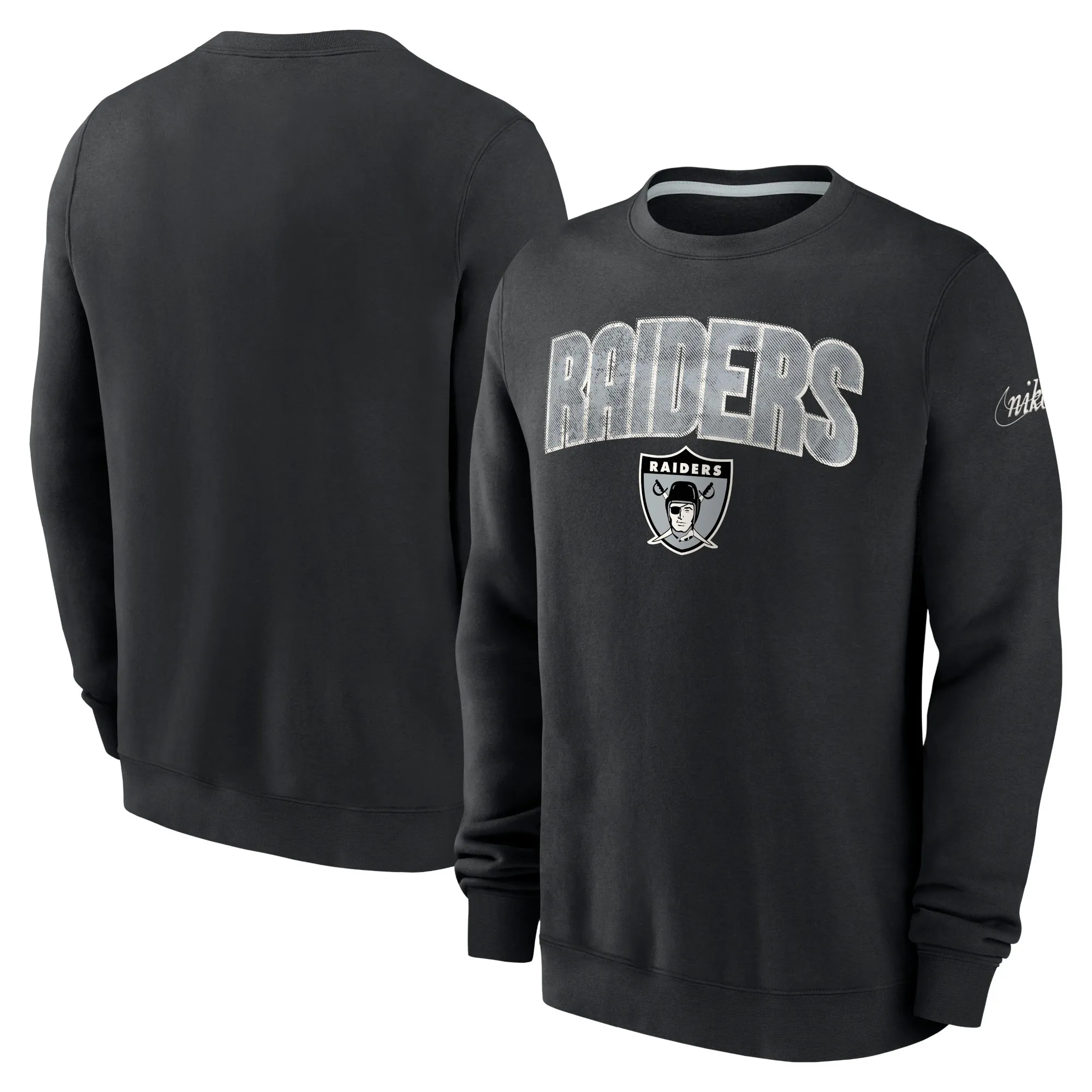 Oakland Raiders DNU Nike Rewind Club Crew Fleece - Mens