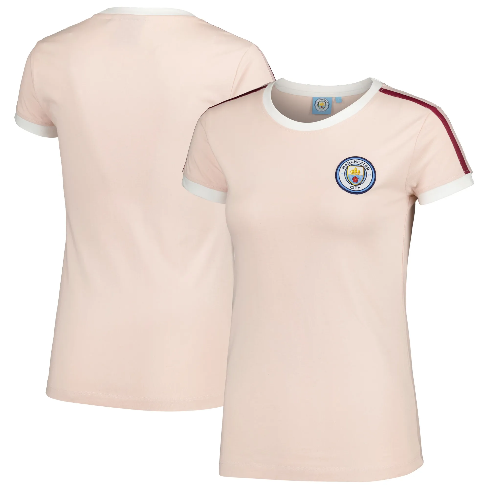 Manchester City Tape T-Shirt - Peach Whip - Womens