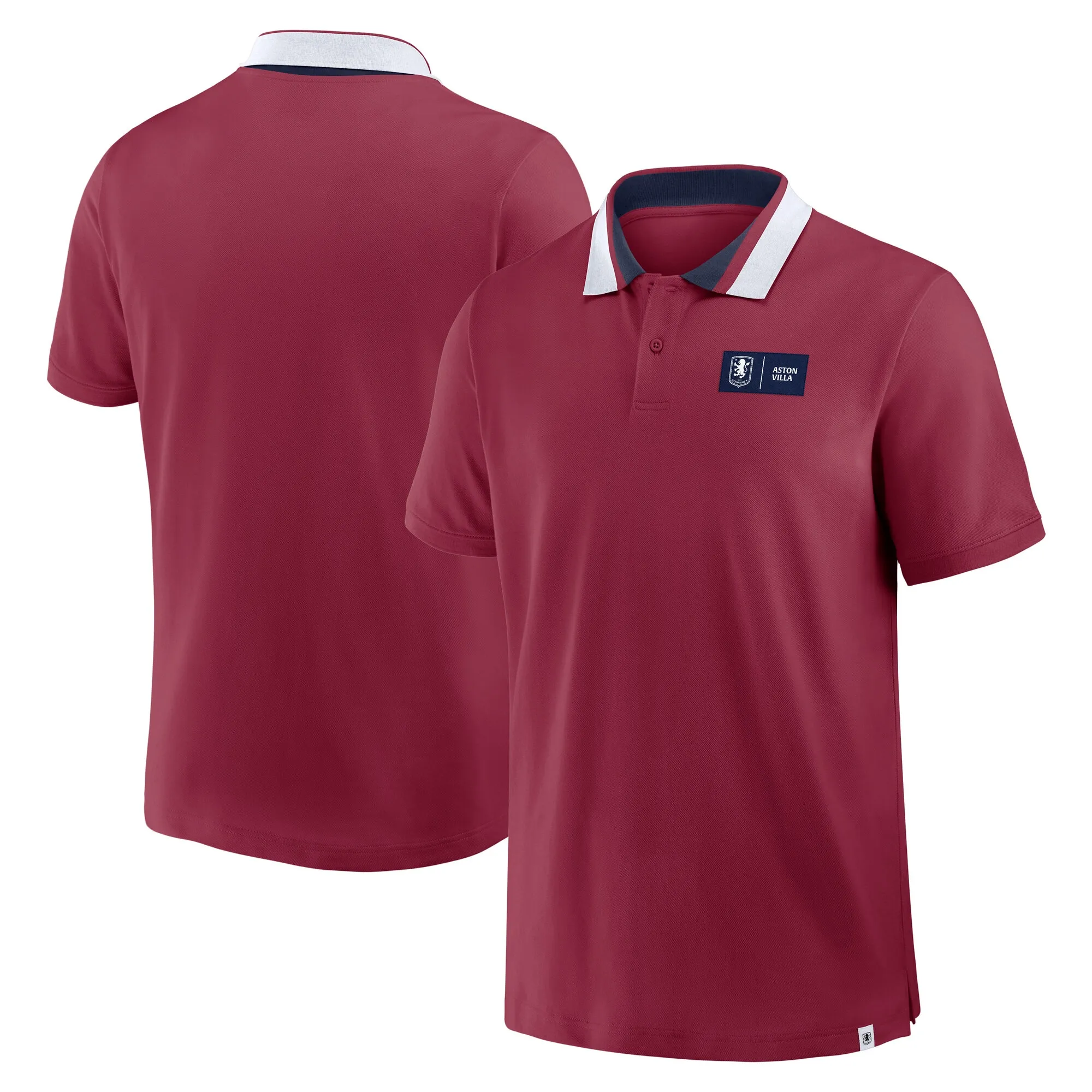 Aston Villa Tipped Polo Shirt - Claret - Mens