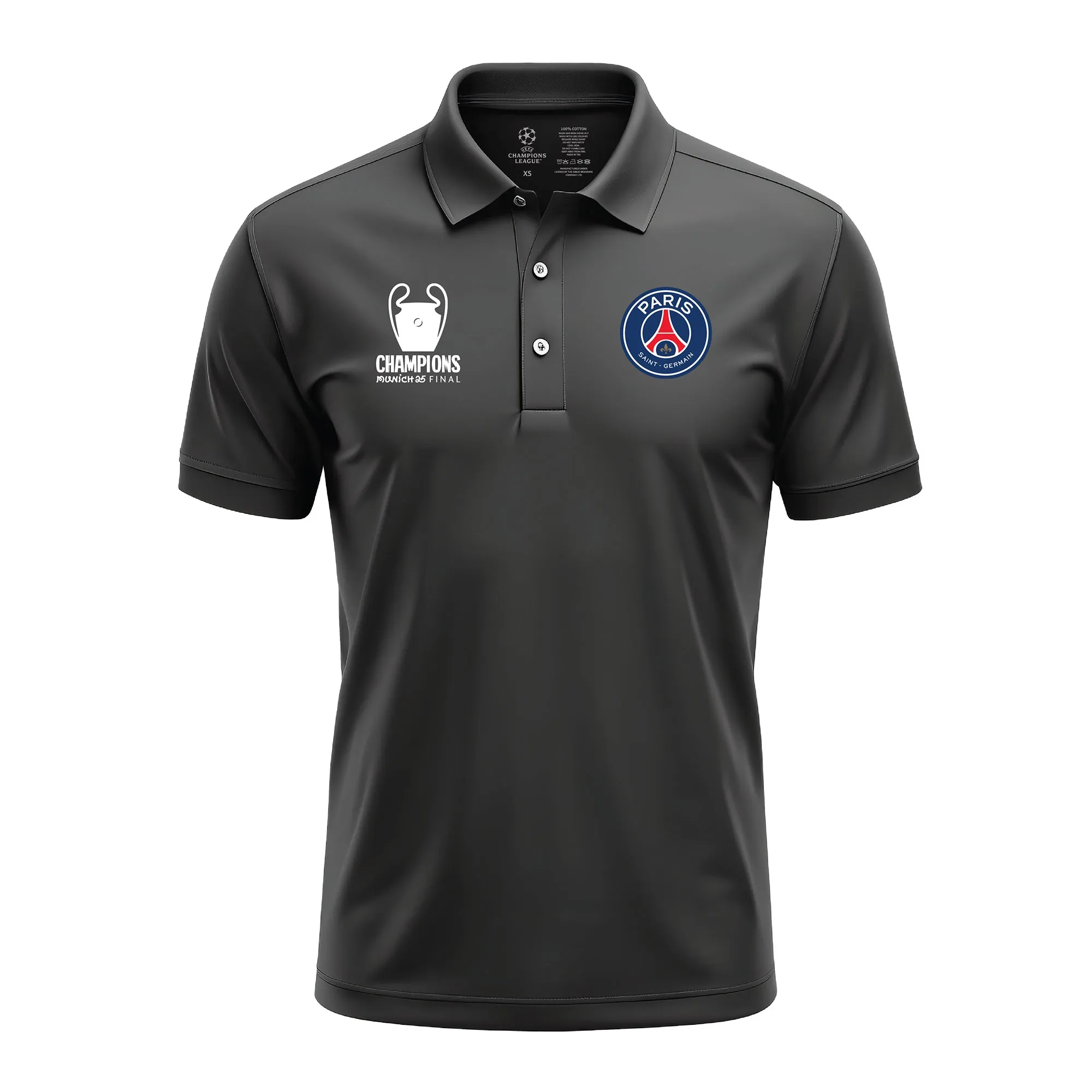 PSG UCL Champions 2025 Polo - Black