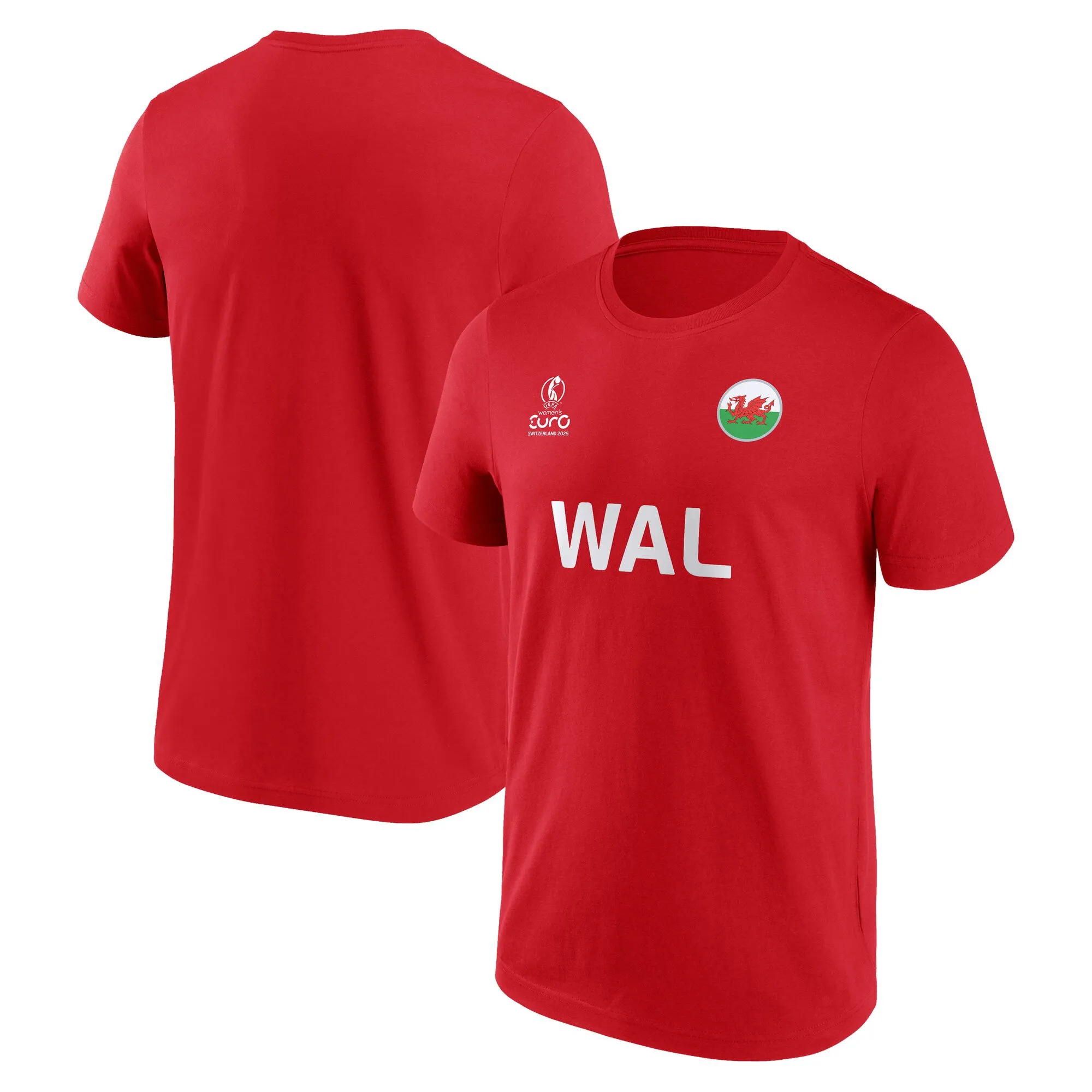 UEFA Euro 25 Wales Graphic T-Shirt - Athletic Red - Unisex