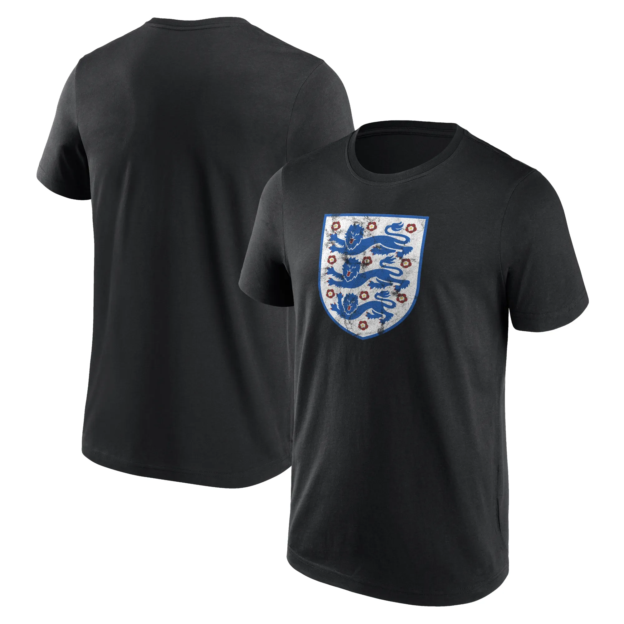 England Distressed Retro Graphic T-Shirt - Black - Mens