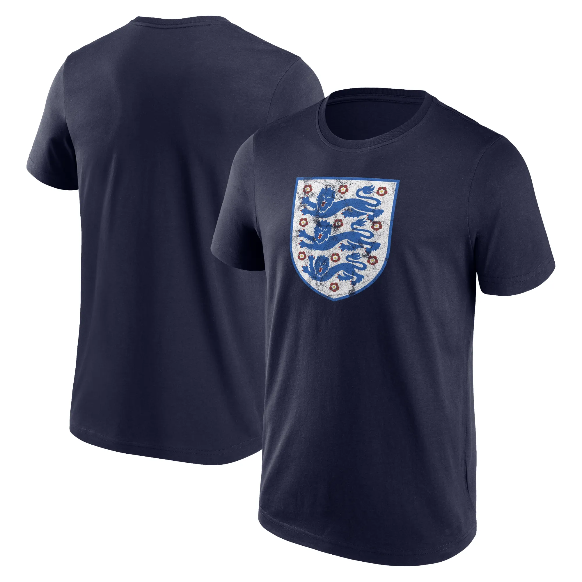 England Distressed Retro Graphic T-Shirt - Navy - Mens
