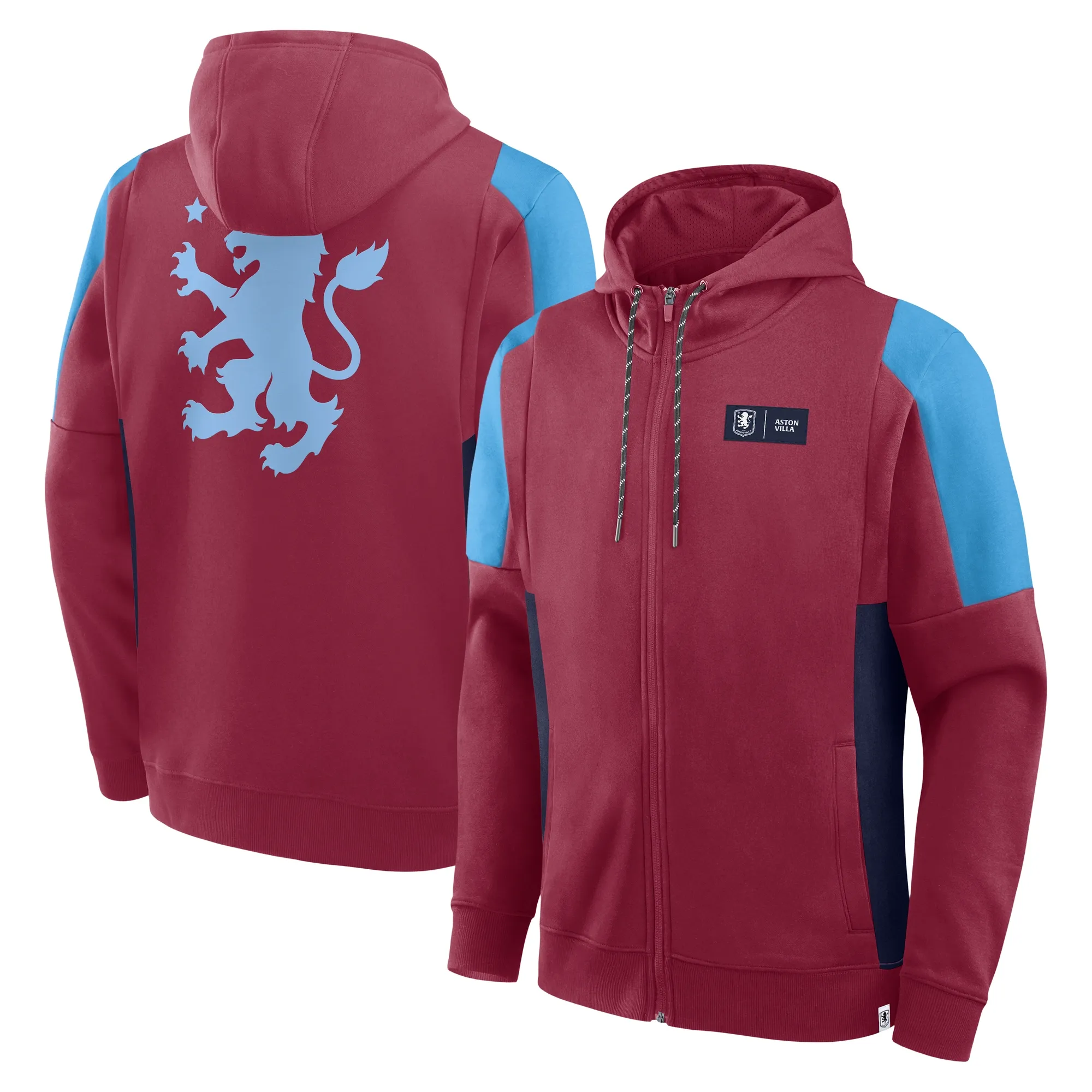 Aston Villa Full Zip Hoodie - Claret - Mens