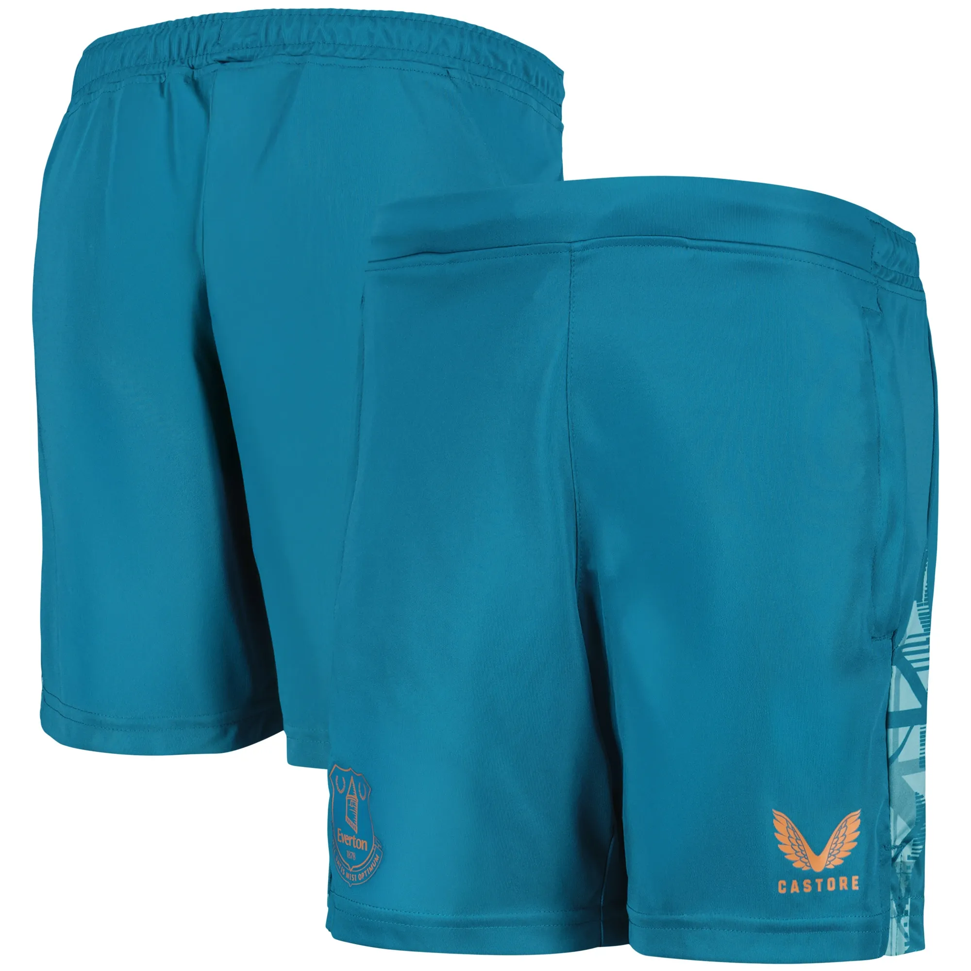 Everton Castore Players Training Shorts - Blue - Kids