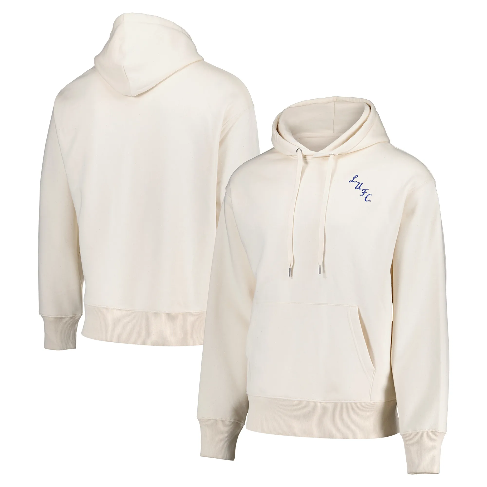 Leeds United Mono Logo Graphic Elevated Relaxed Fit Hoodie - Natural - Unisex