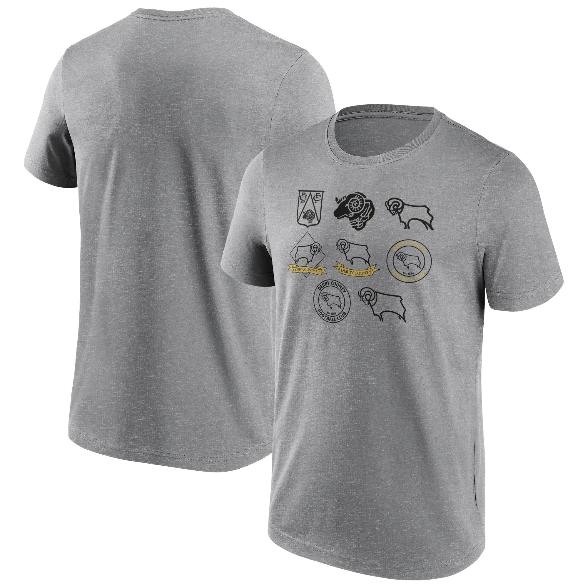 Derby County True Classics Crestory T-Shirt - Grey - Mens