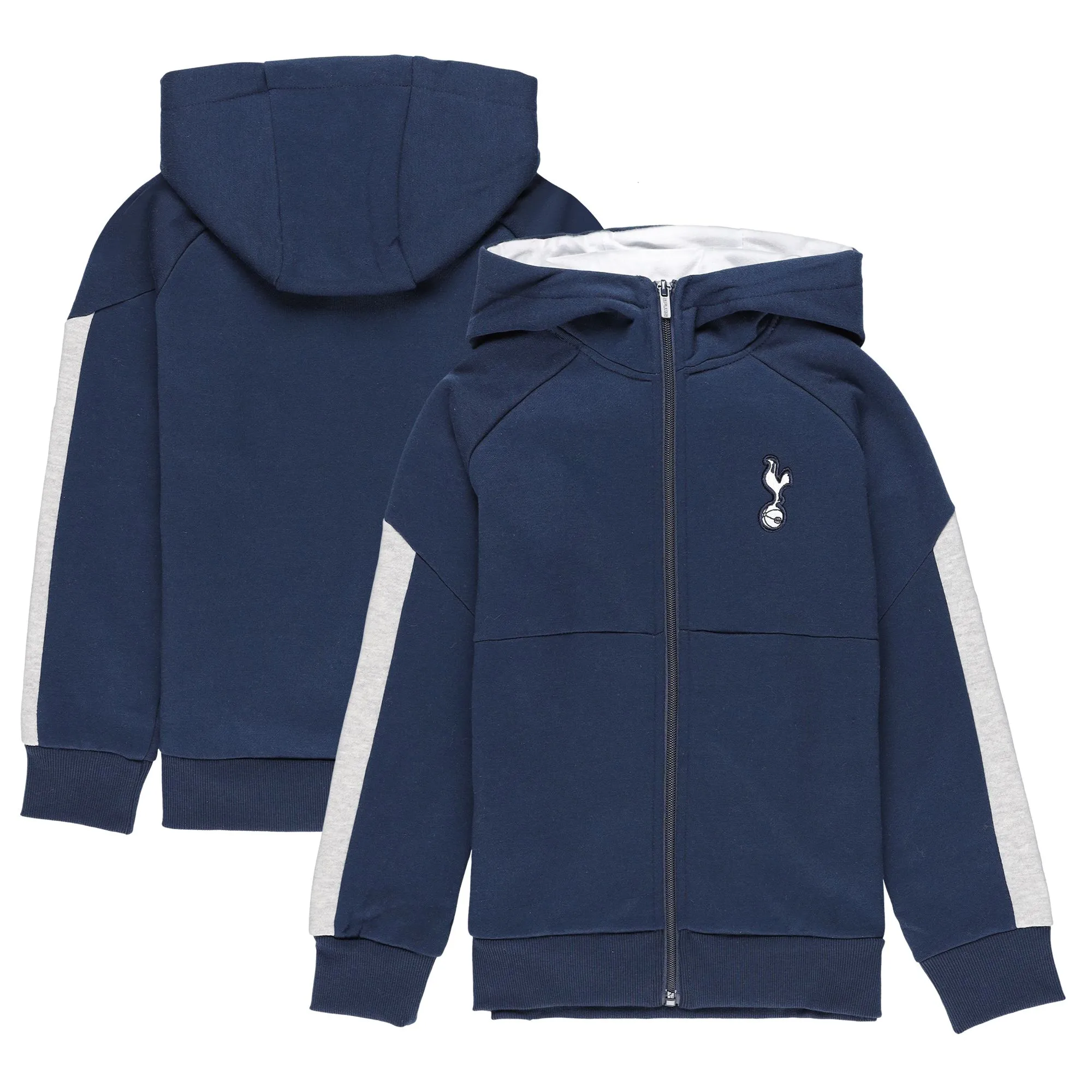 Tottenham Hotspur Core Crest Zip Through Hoodie - Navy - Boys