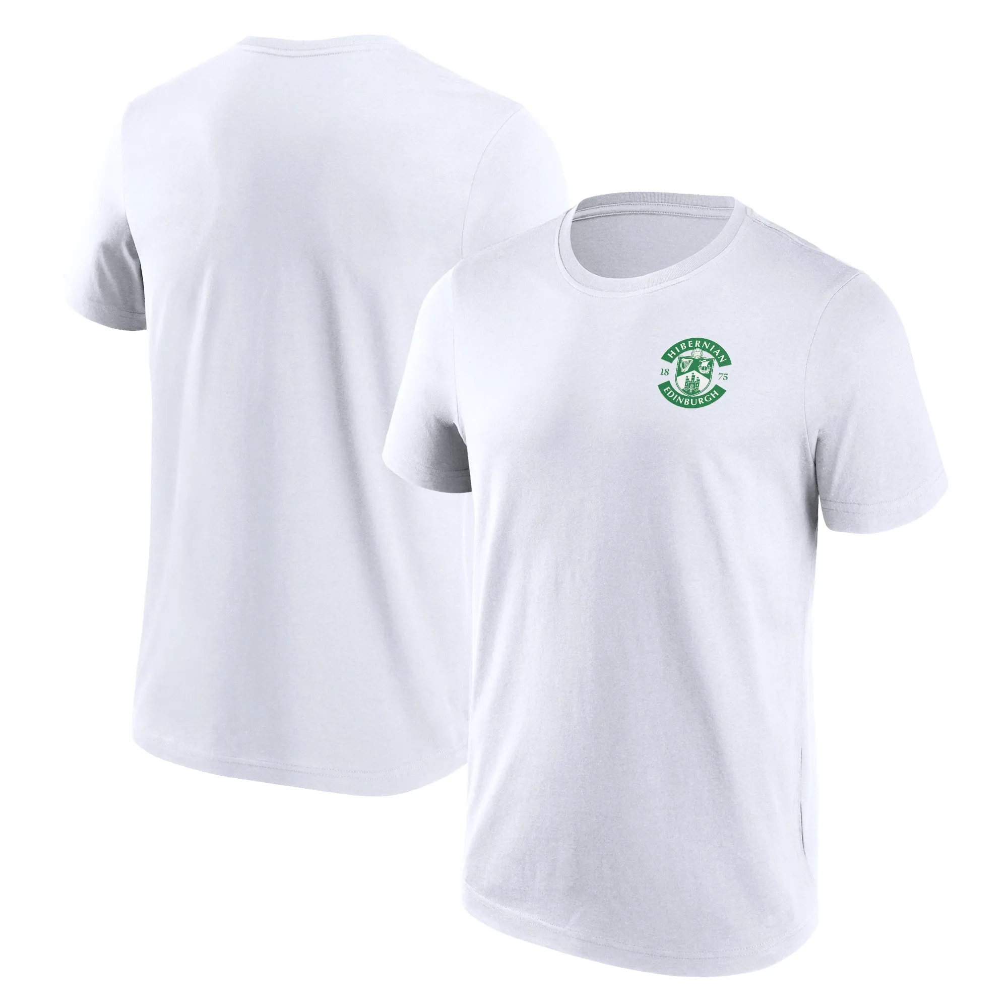 Hibernian Small Crest T-Shirt - White - Mens
