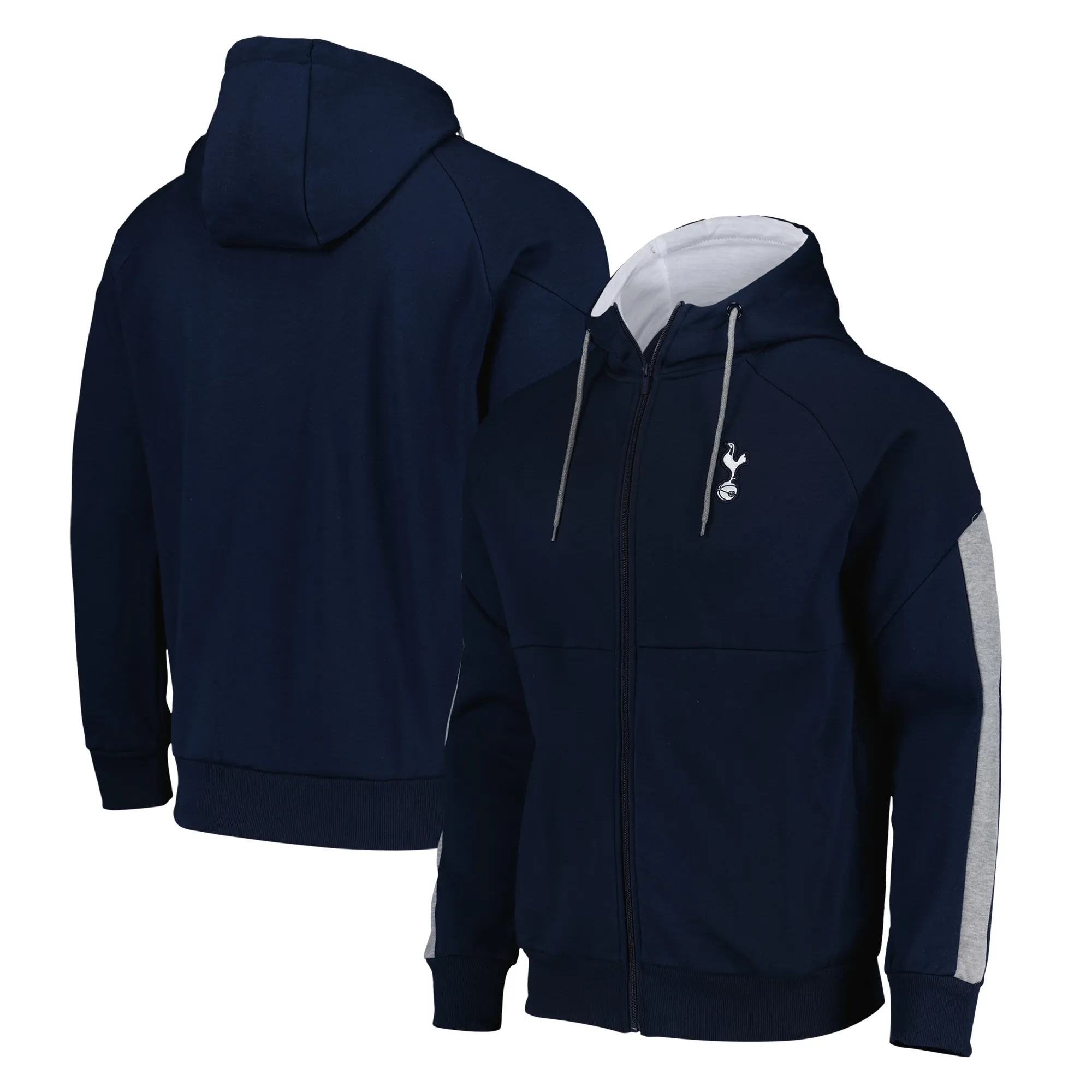 Tottenham Hotspur Core Crest Zip Through Hoodie - Navy - Mens